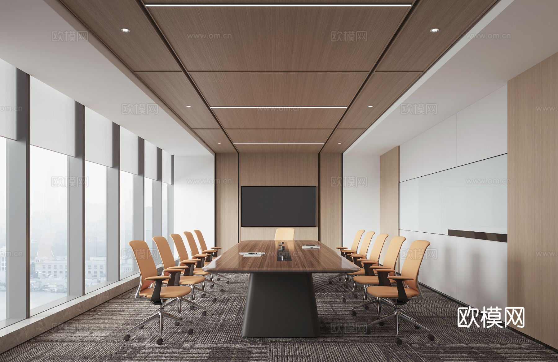 现代会议室3d模型下载