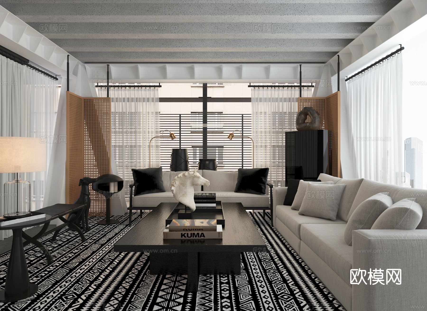 CCD郑忠 东京办公室 接待区3d模型