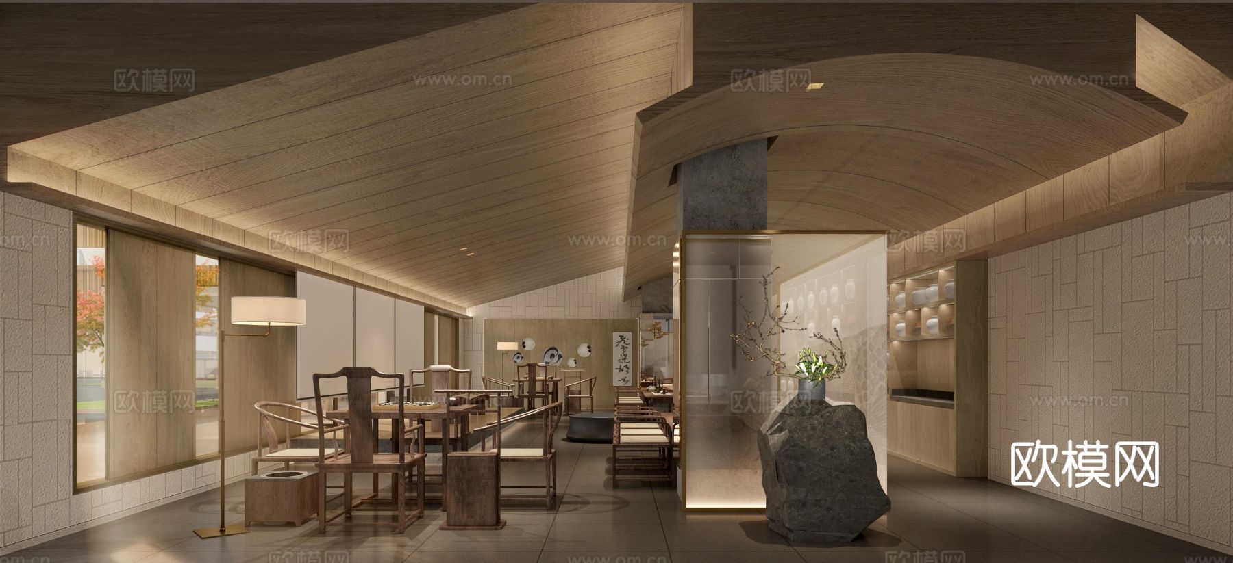 现代侘寂风酒店装修效果图下载（渲染图5）