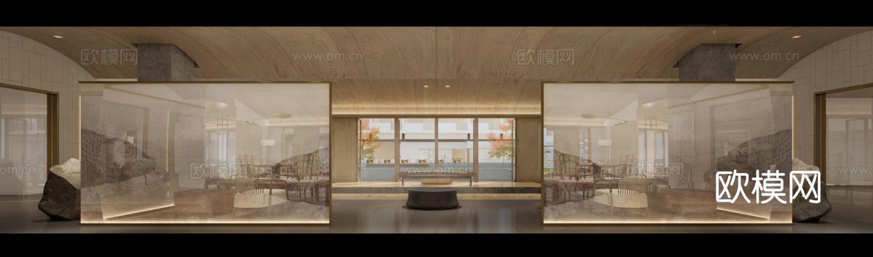 现代侘寂风酒店装修效果图下载（渲染图4）