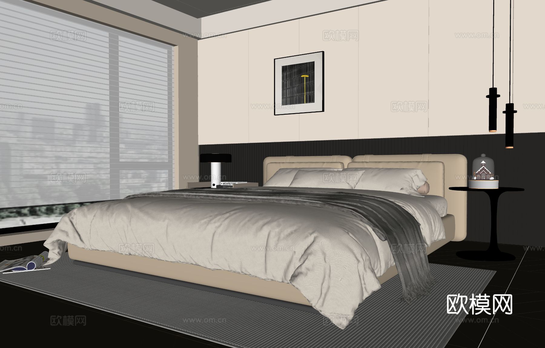 现代卧室su模型