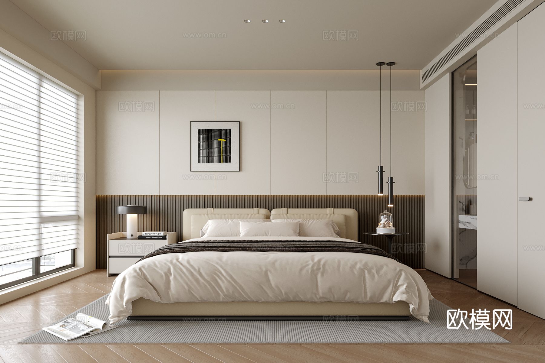 现代卧室su模型