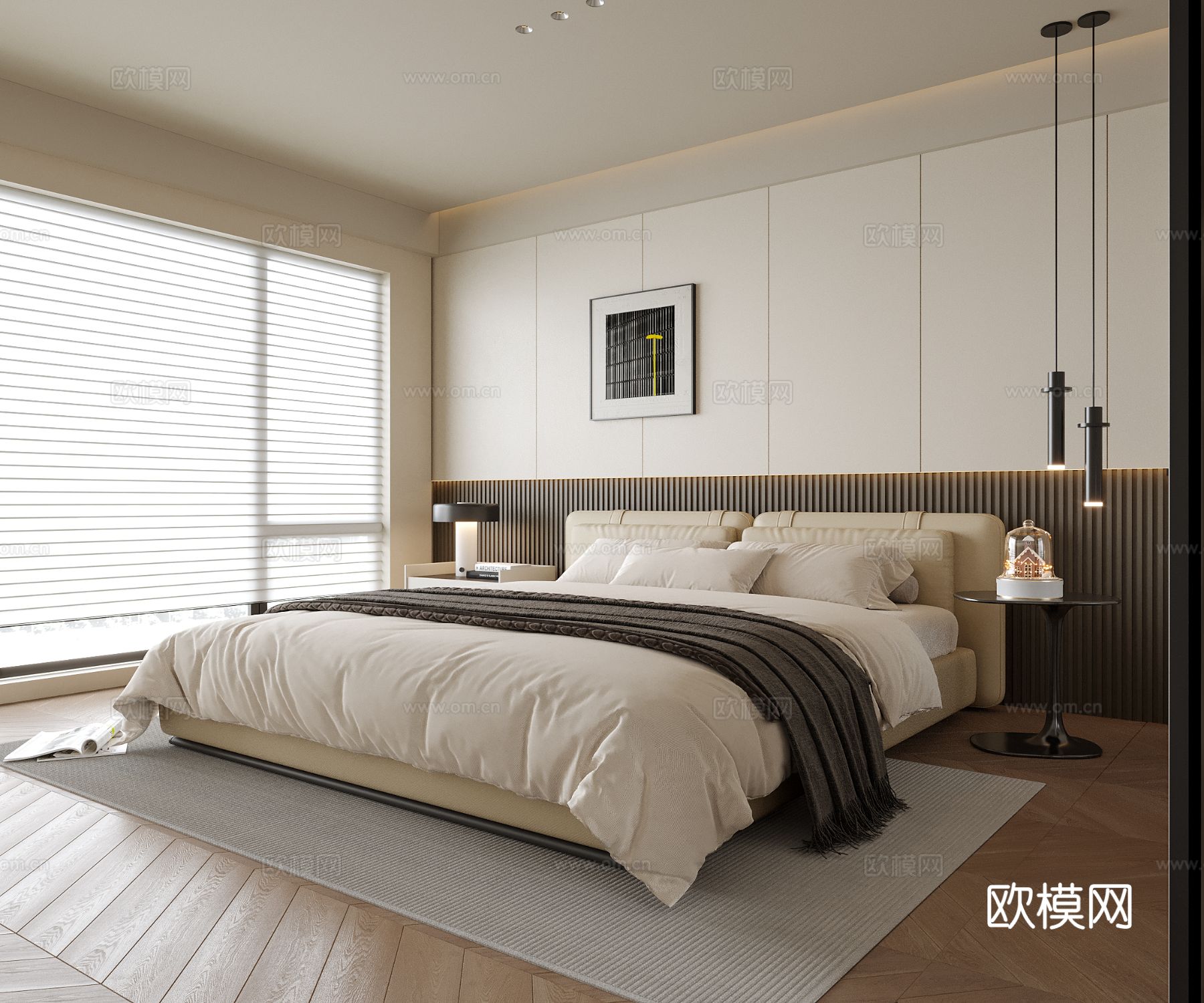 现代卧室su模型