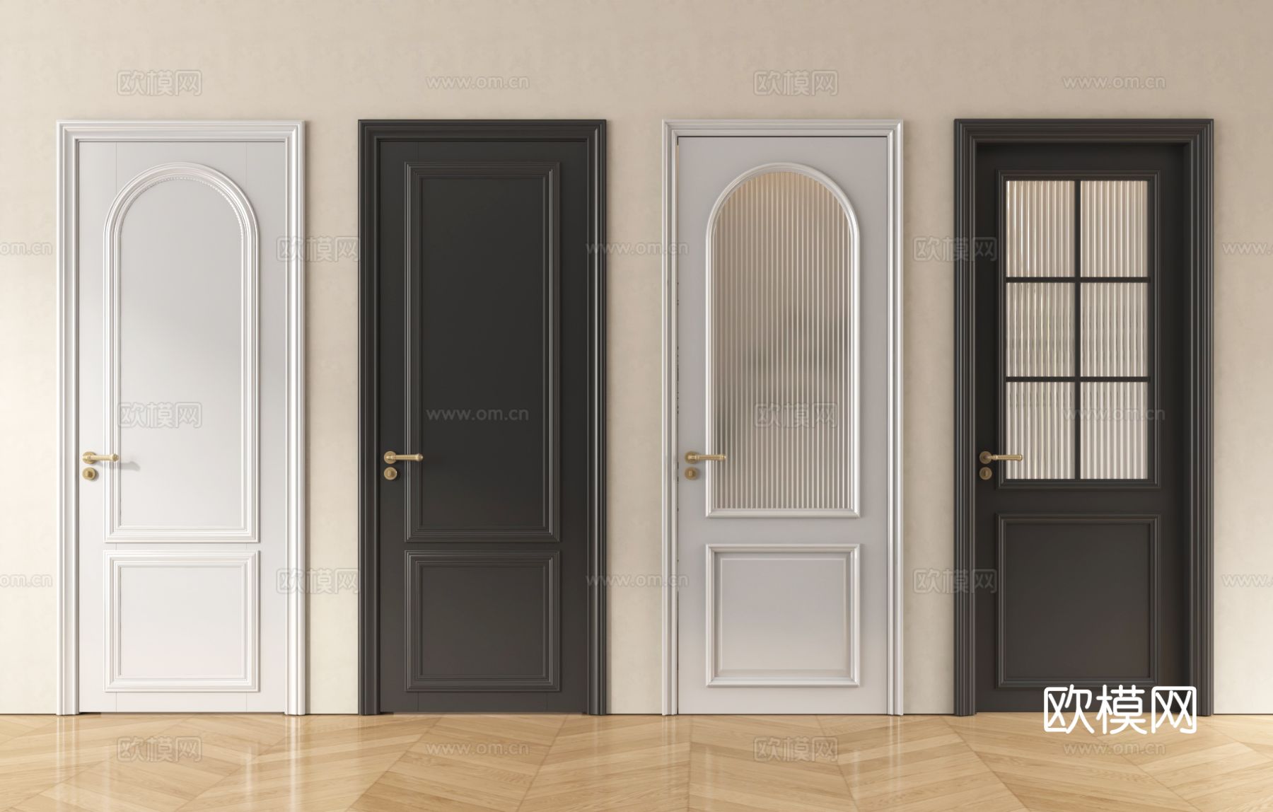 法式单开门 玻璃单开门 房门 长虹玻璃门 厨卫门su模型