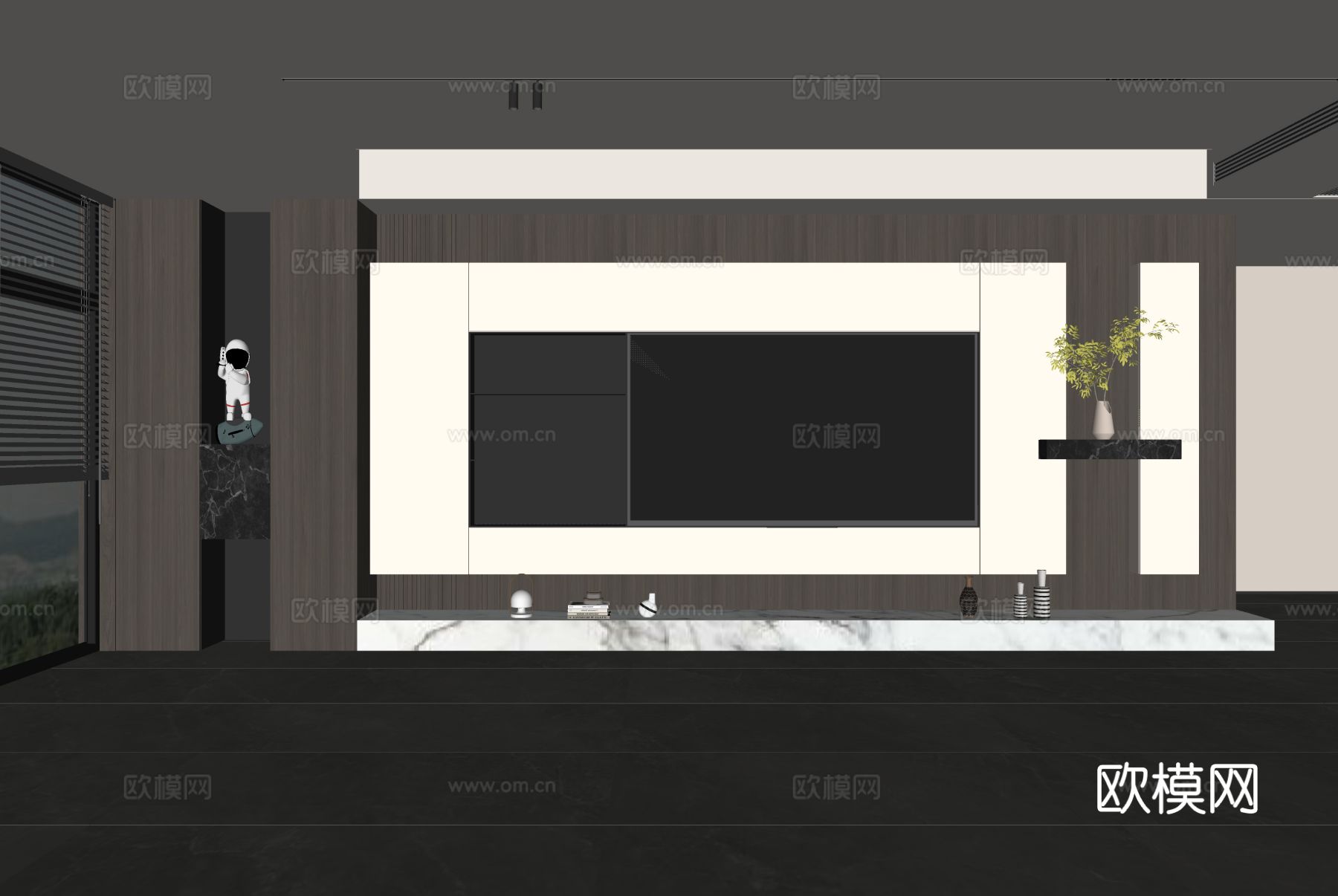意式客厅 现代客厅 电视背景墙 电视柜 客厅背景su模型