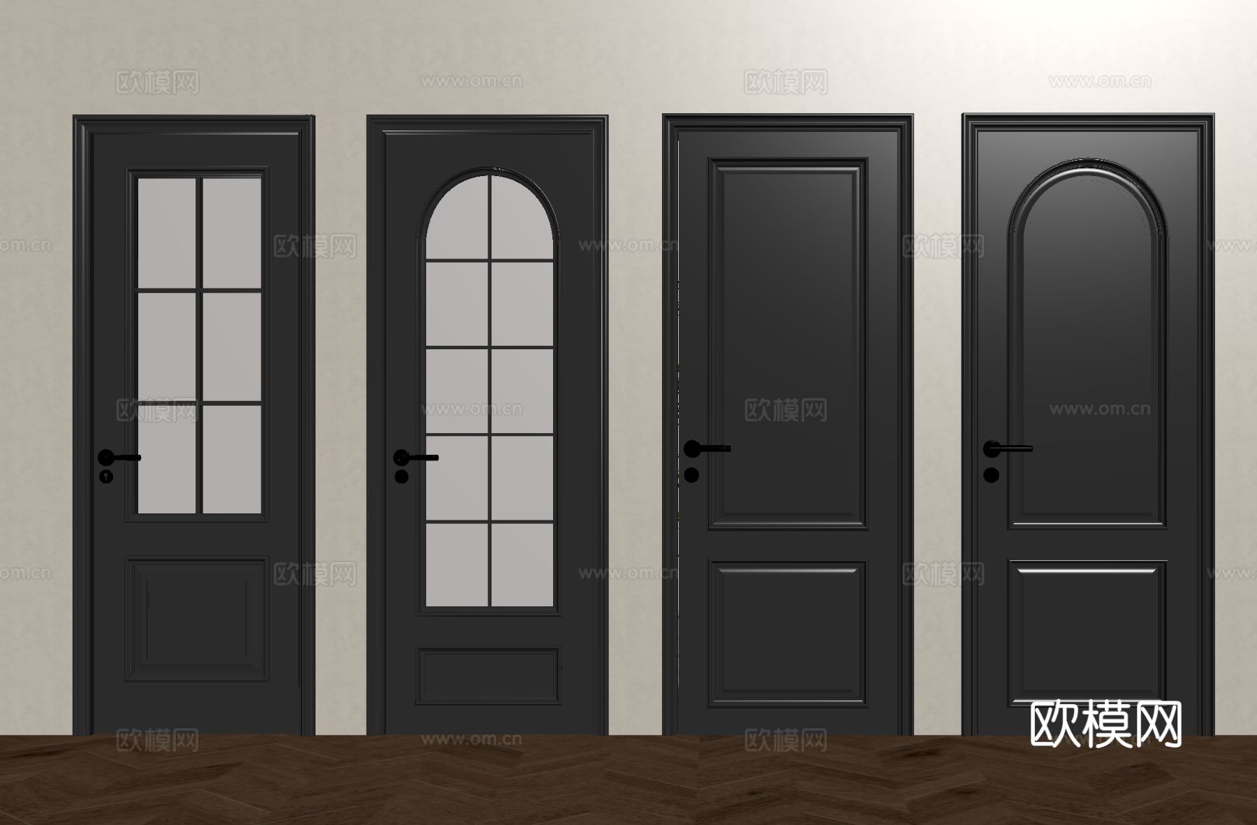 法式单开门 玻璃单开门 房门 卧室门 厨卫门su模型