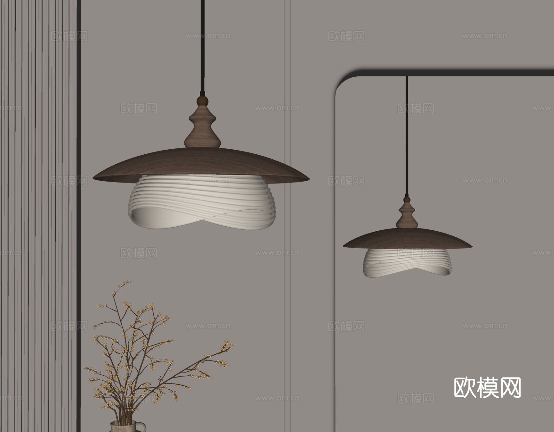 中古风吊灯su模型