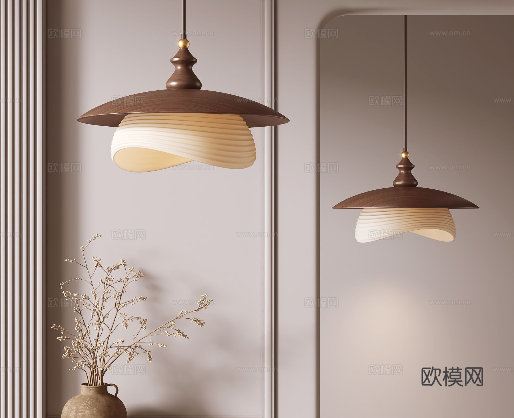 中古风吊灯su模型