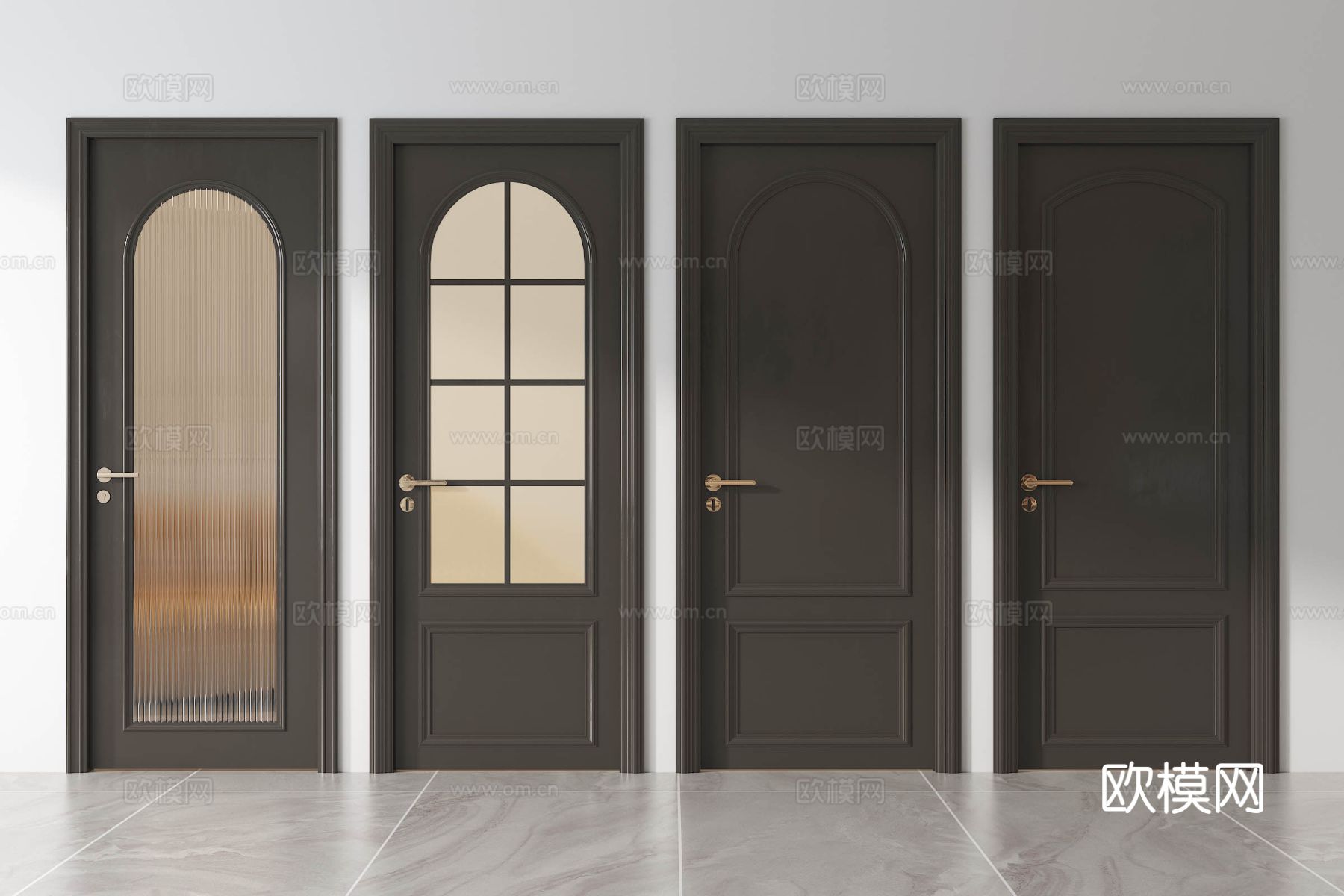 法式单开门 法式玻璃门 法式厨卫门su模型