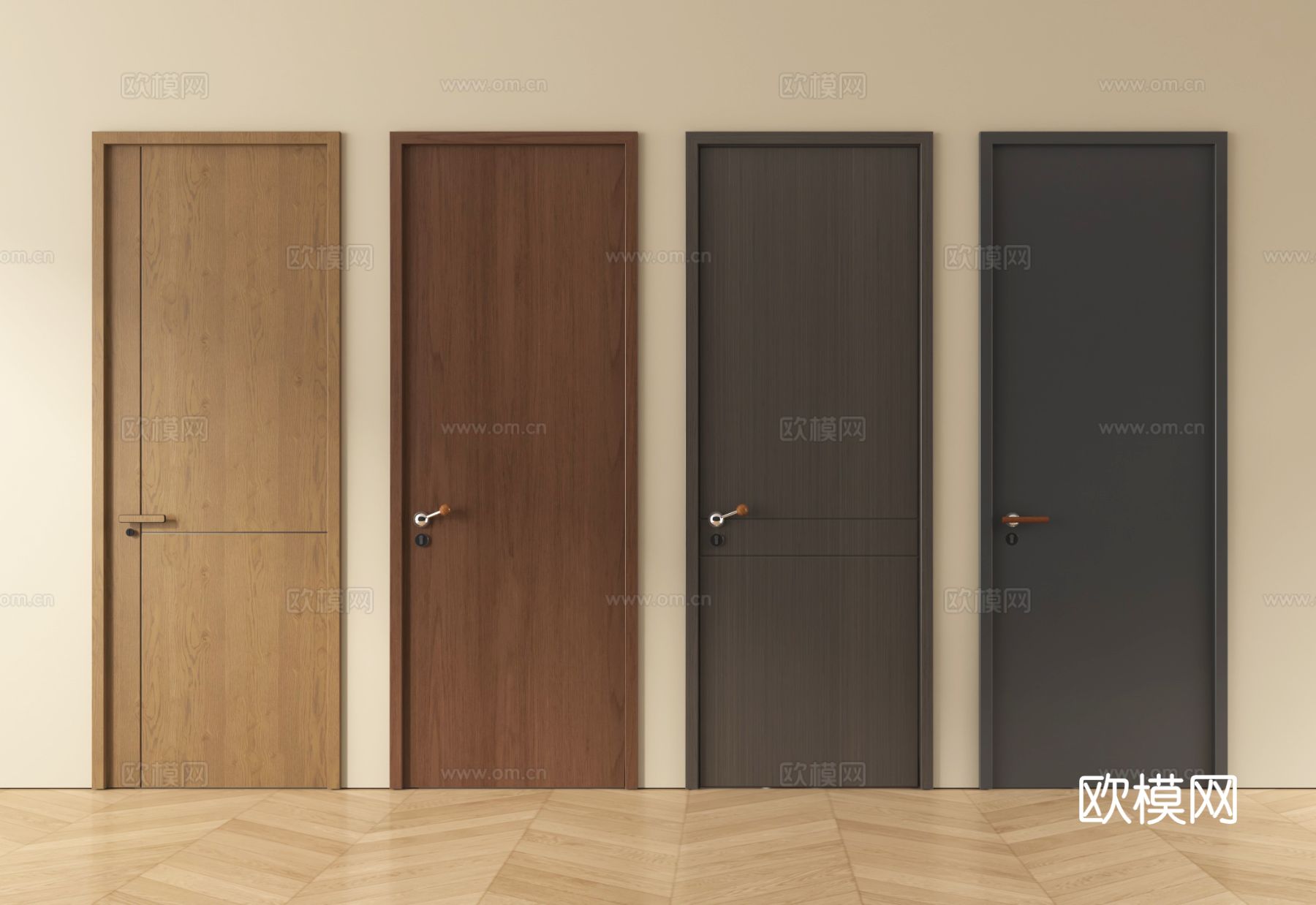 中古单开门  房门 卧室门3d模型下载