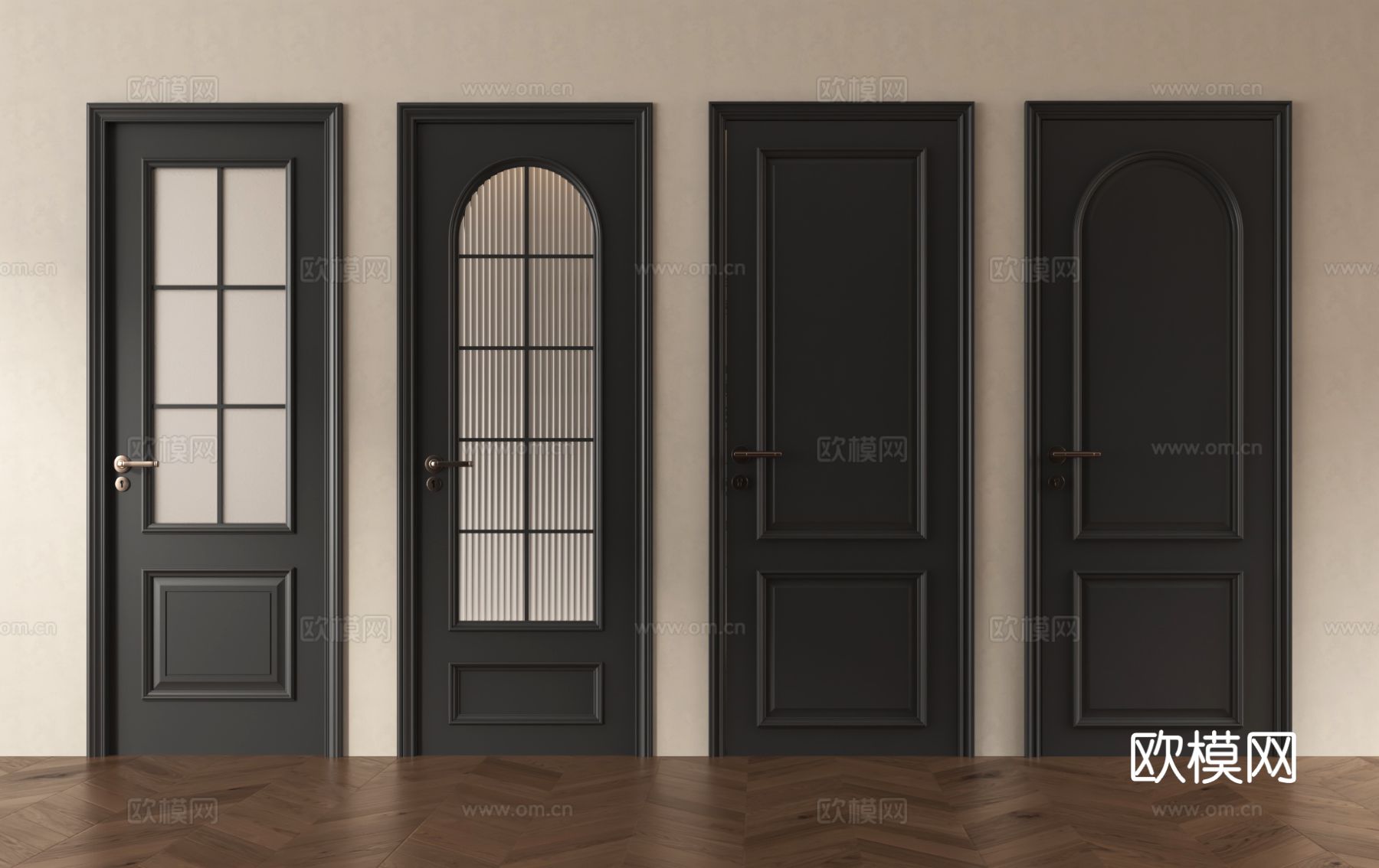 法式单开门 玻璃单开门 房门 卧室门 厨卫门3d模型下载
