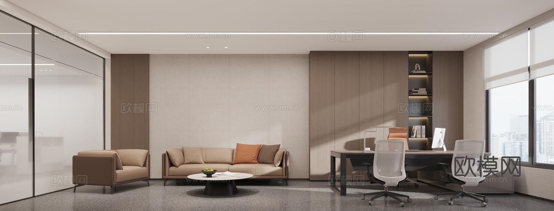现代轻奢办公大楼效果图下载（渲染图10）