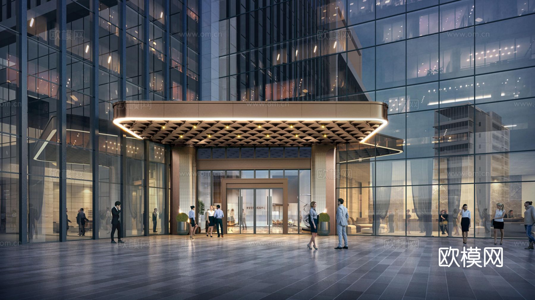 现代轻奢办公大楼效果图下载（渲染图1）