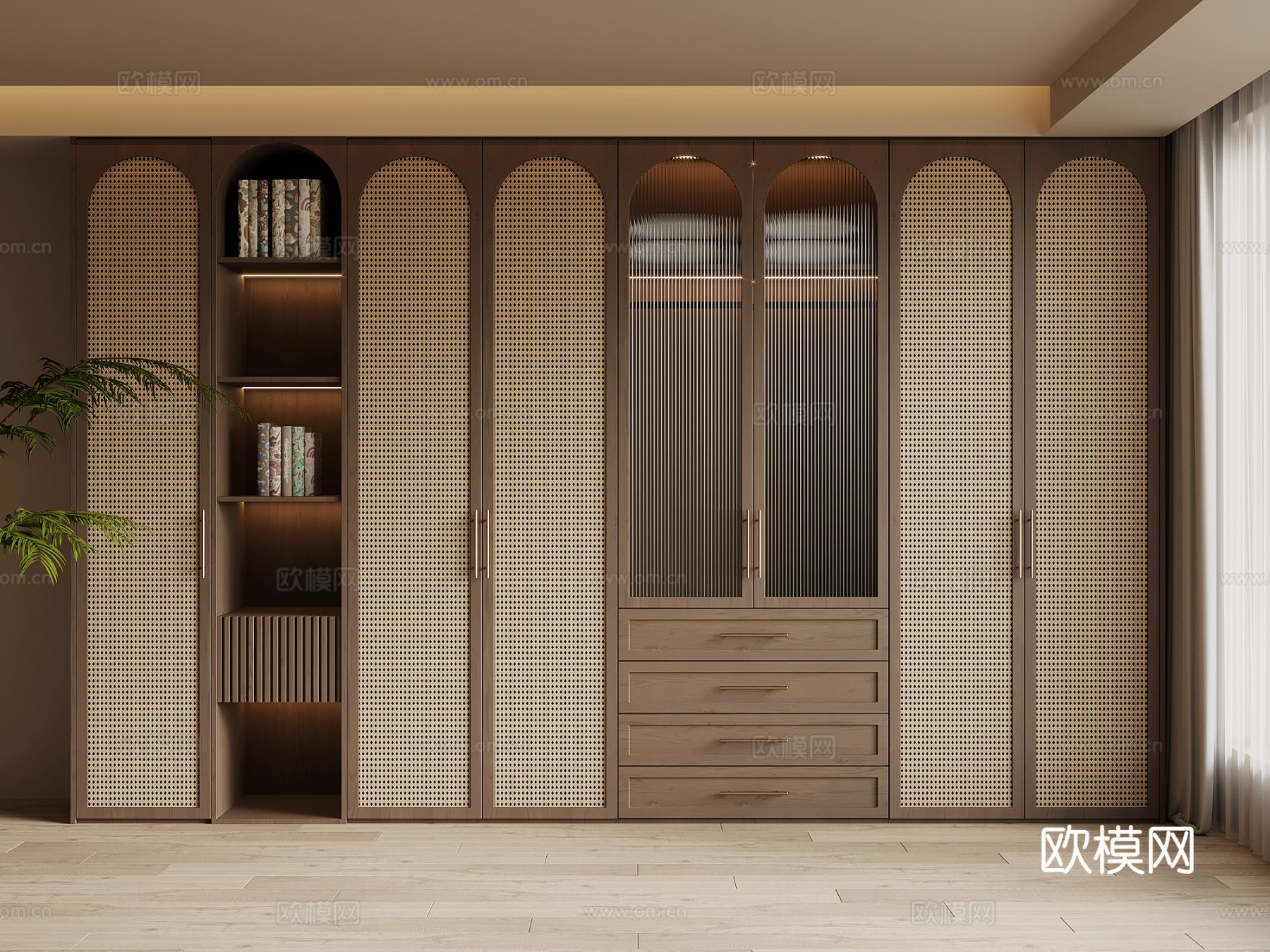 中古风衣柜su模型