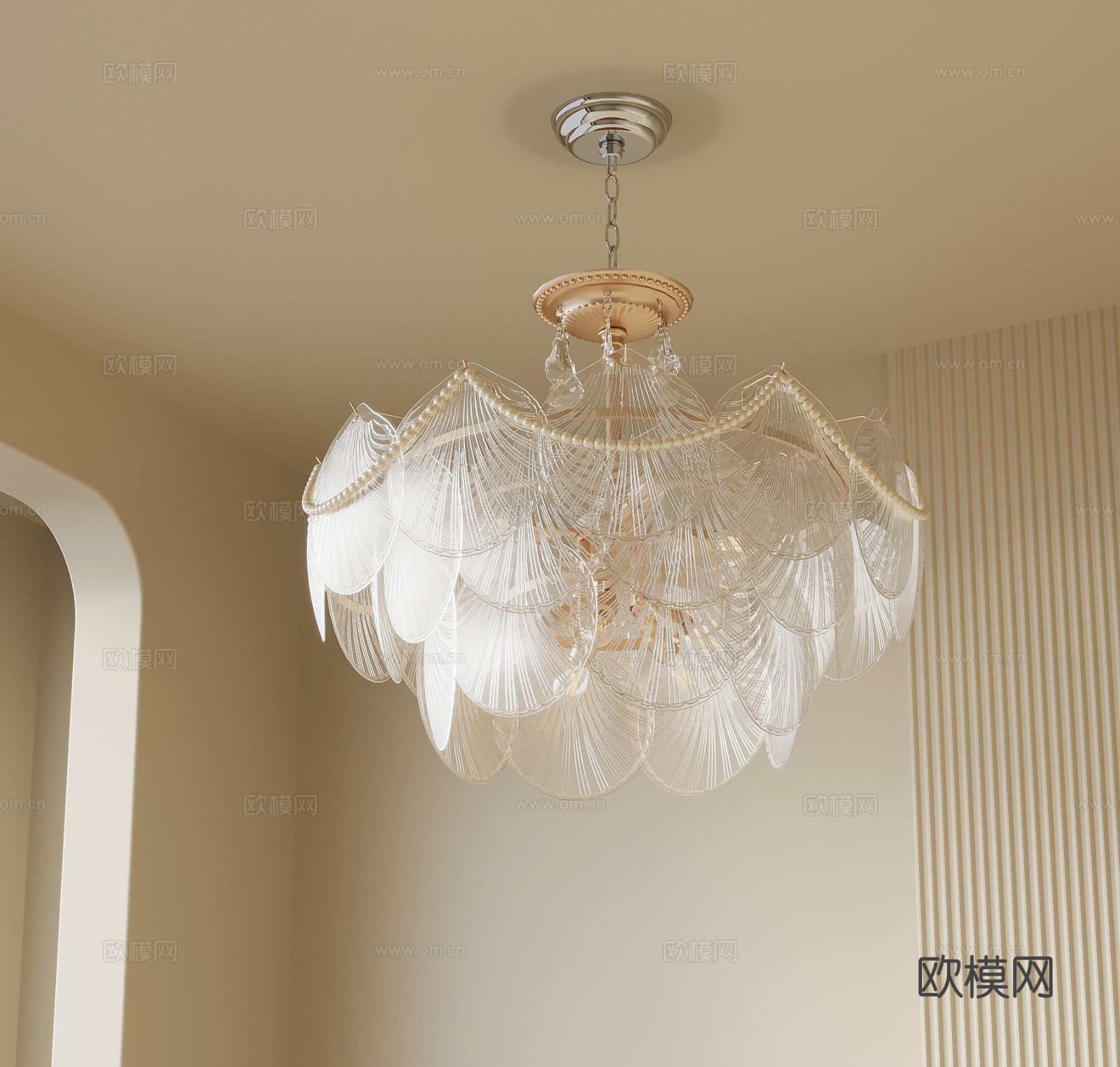 法式吊灯 玻璃吊灯su模型
