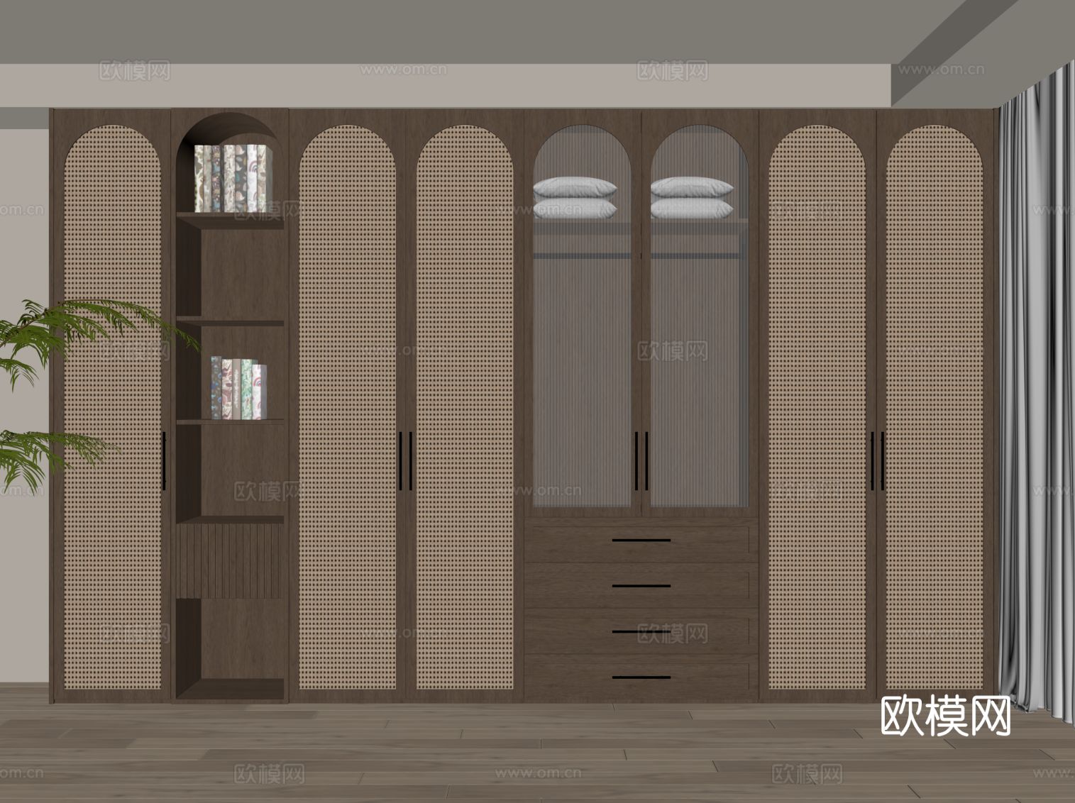 中古风衣柜su模型