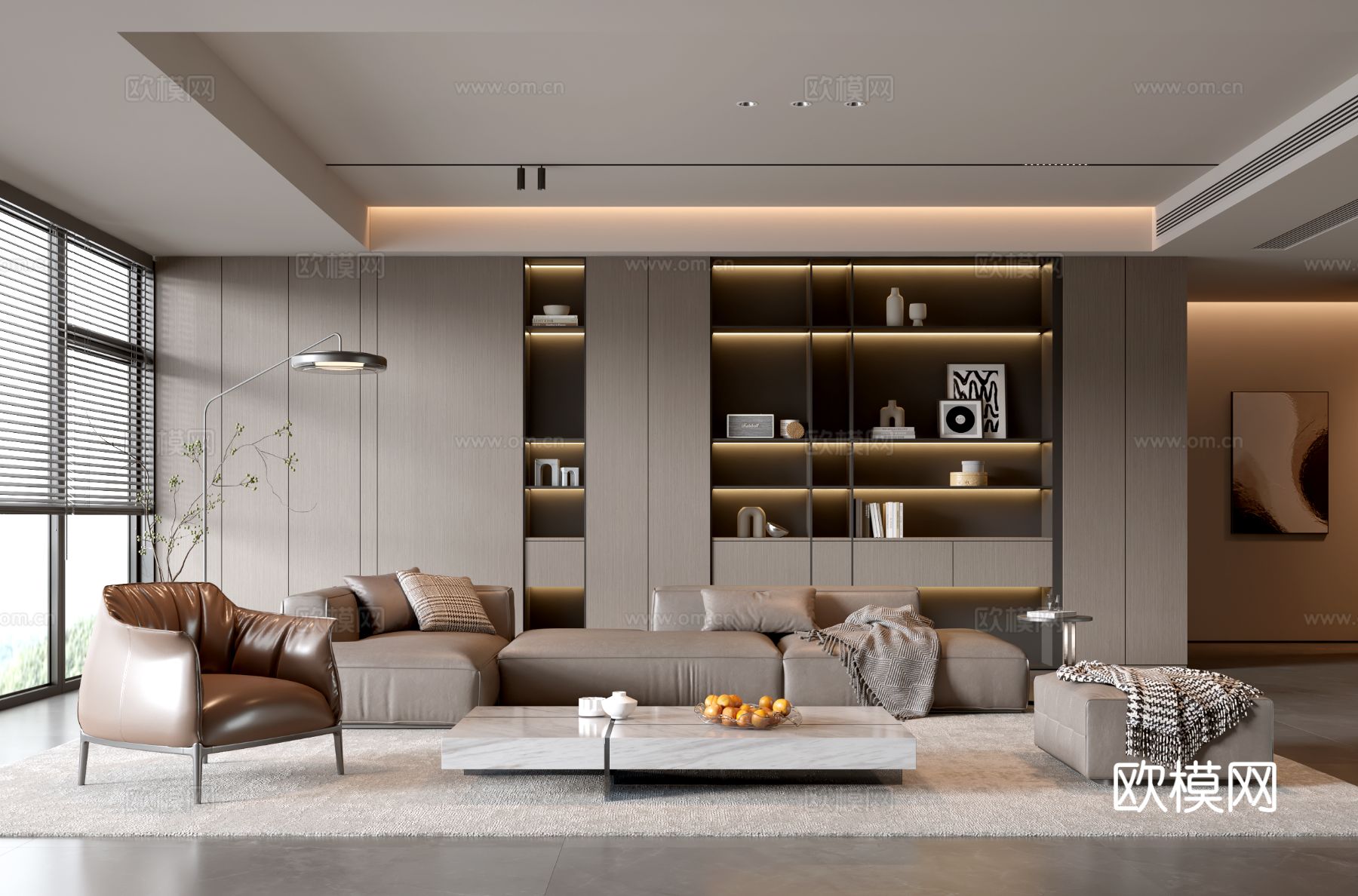 意式客厅 现代客厅 沙发背景墙 组合沙发 沙发茶几组合 客厅su模型
