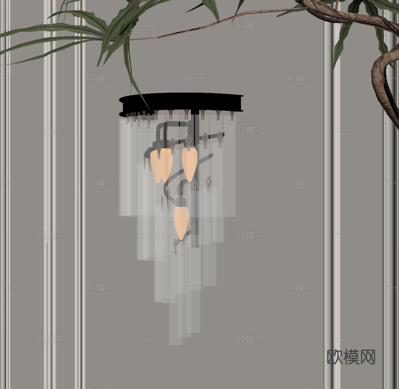 法式壁灯 玻璃壁灯su模型