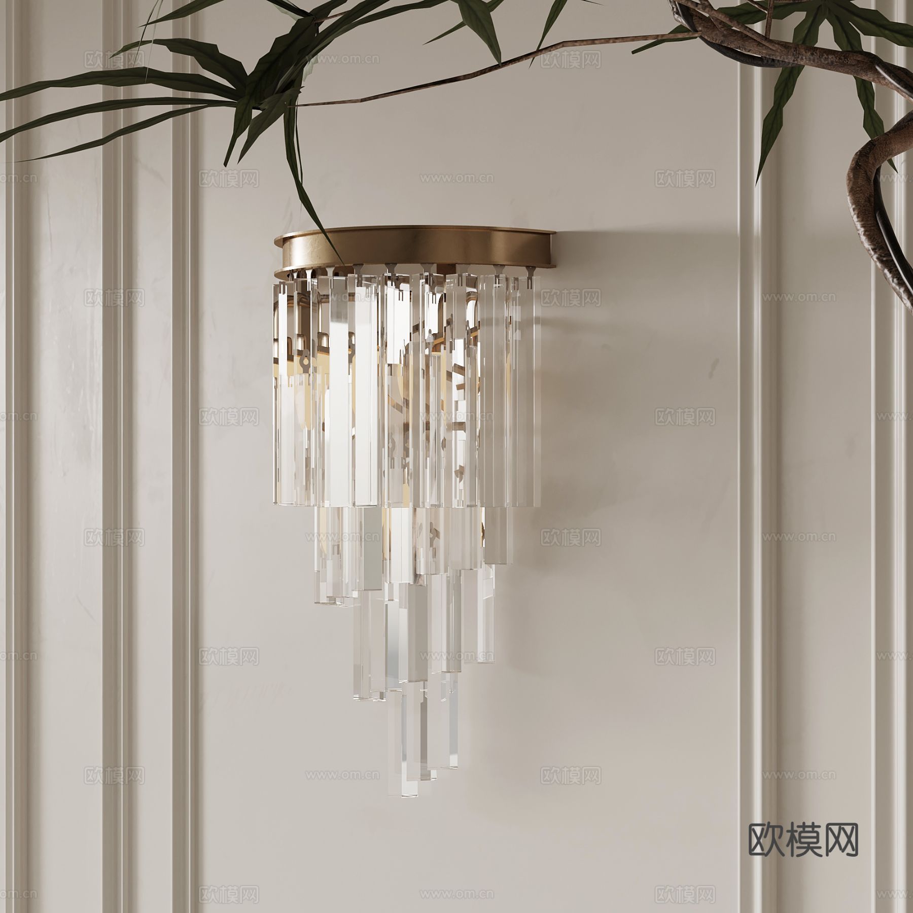 法式壁灯 玻璃壁灯su模型