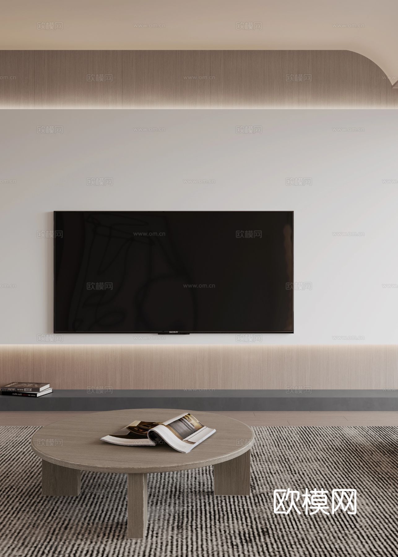 奶油风家装案例 客厅卧室效果图下载（渲染图5）