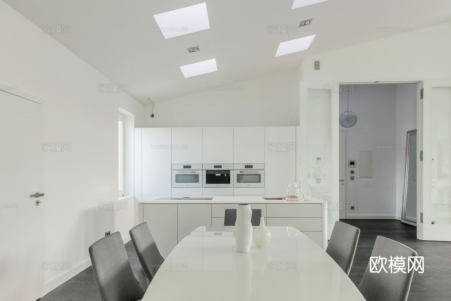 工业风公寓 家装设计 餐厅客厅 卧室效果图下载（渲染图5）