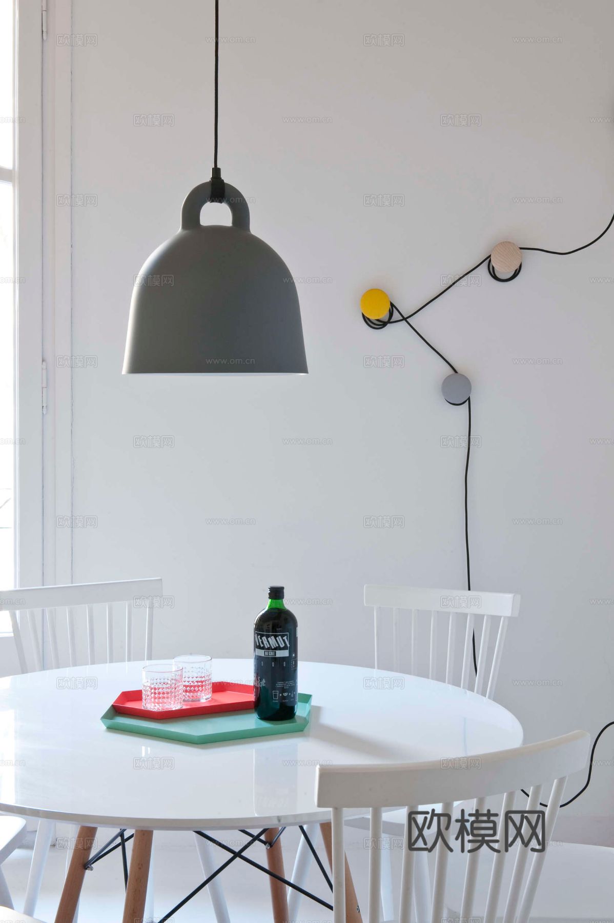 现代INS工业风公寓 家装设计 餐厅 客厅 卧室效果图下载（渲染图7）