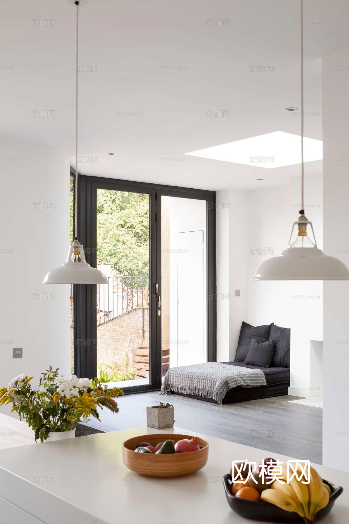 工业风公寓 家装设计 餐厅客厅 卧室效果图下载（渲染图1）