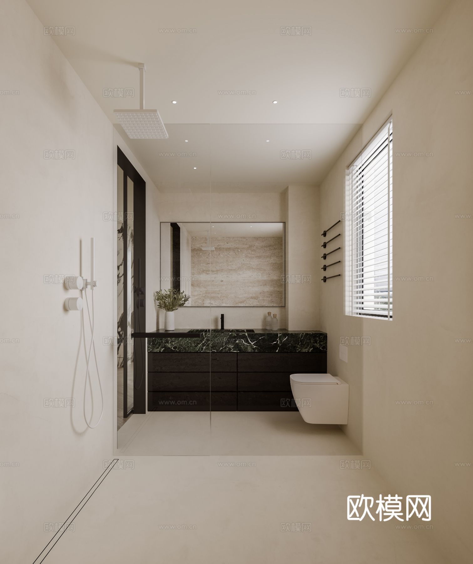 奶油风家装案例客厅 卧室效果图下载（渲染图13）