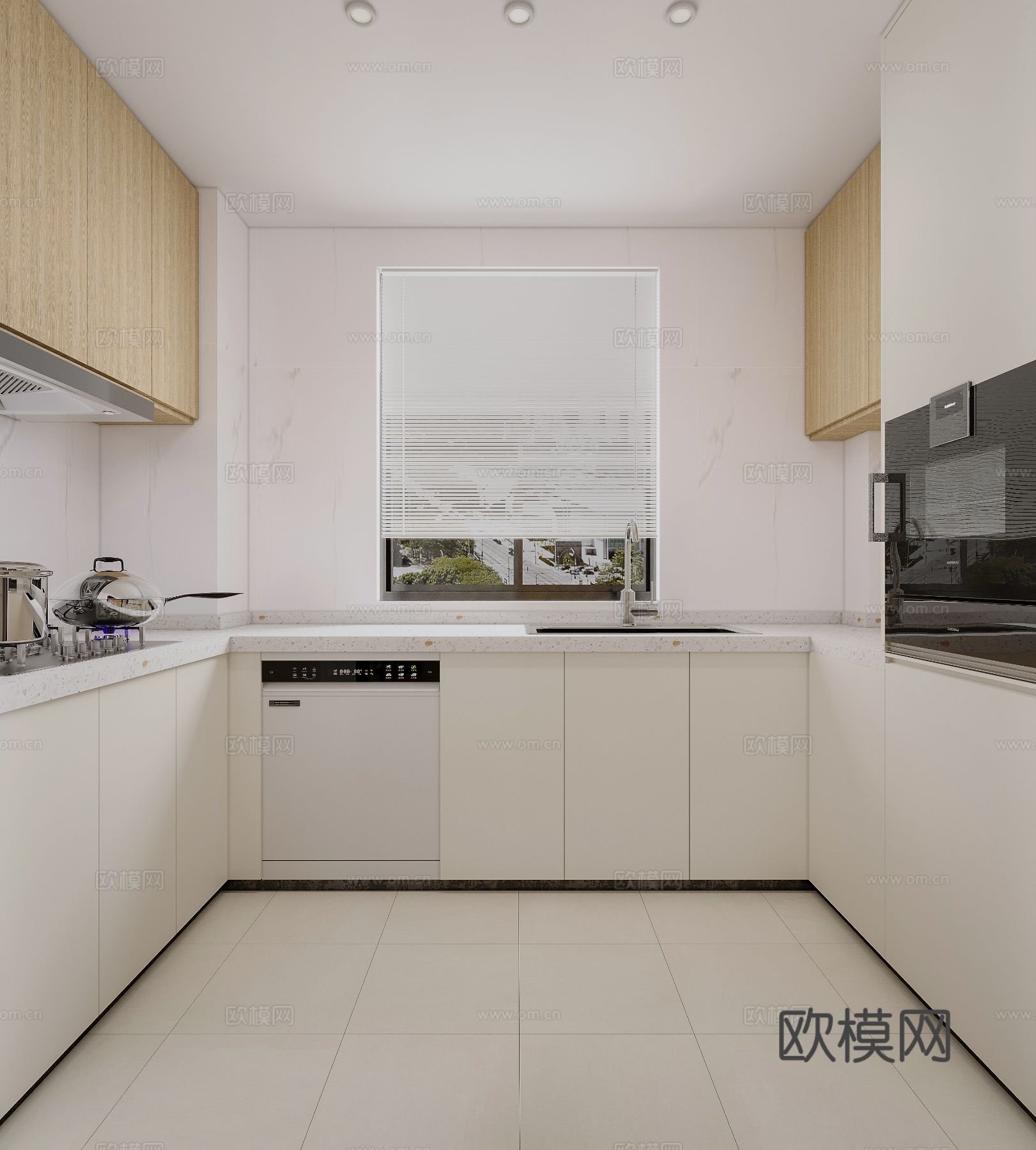 奶油风家装案例客厅卧室效果图下载（渲染图6）