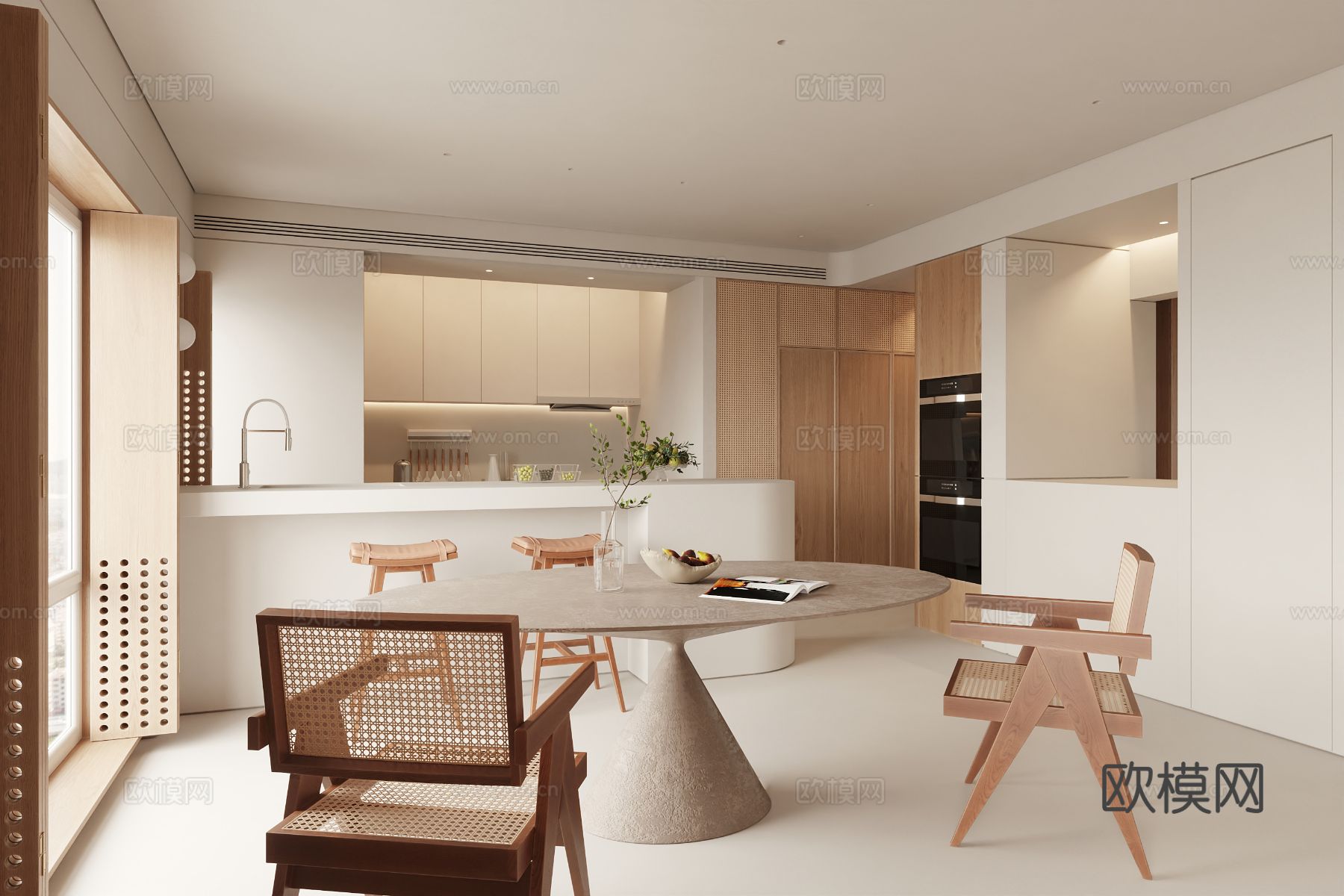 原木风家装案例客厅 卧室效果图下载（渲染图7）