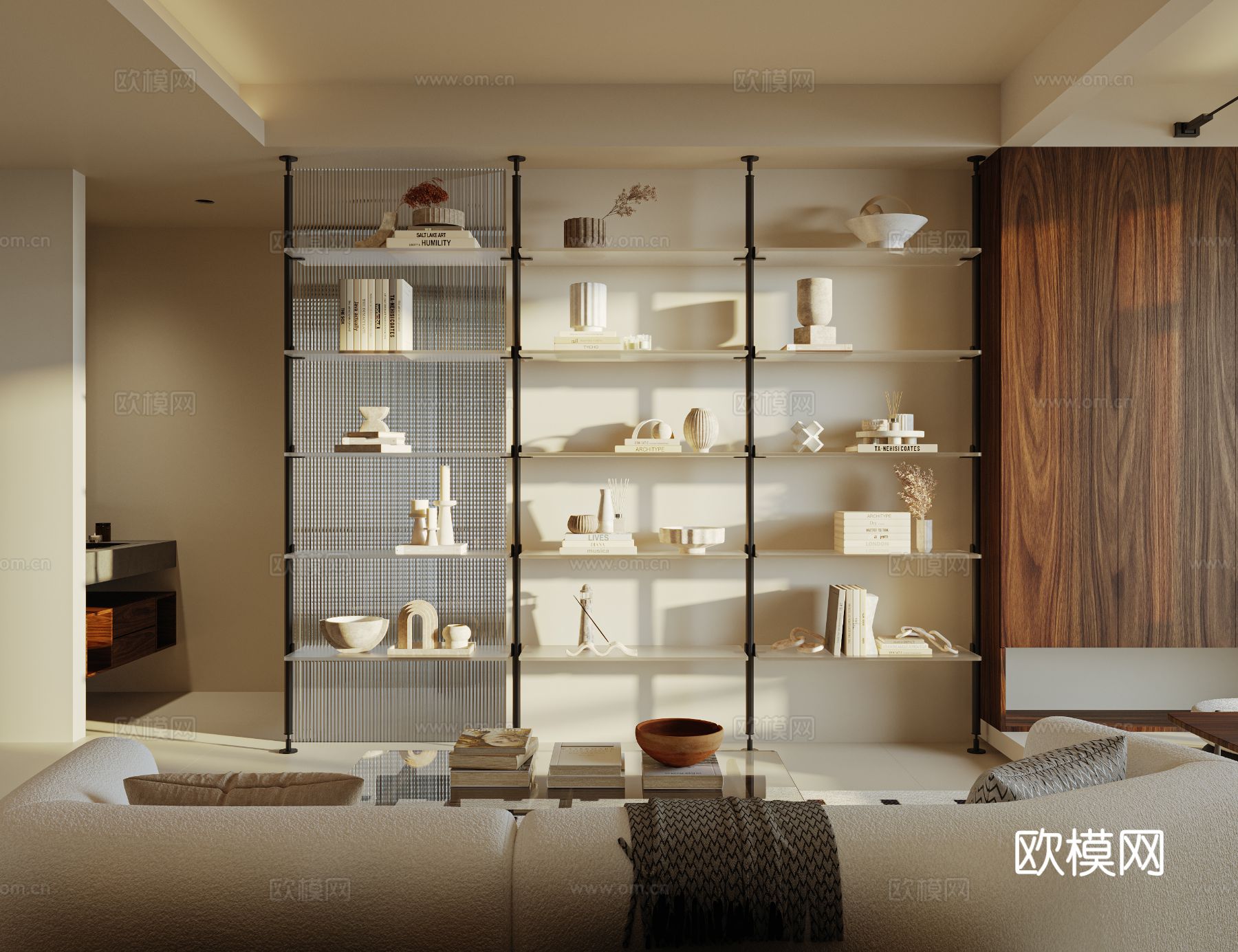 奶油风家装案例 客厅 卧室效果图下载（渲染图12）