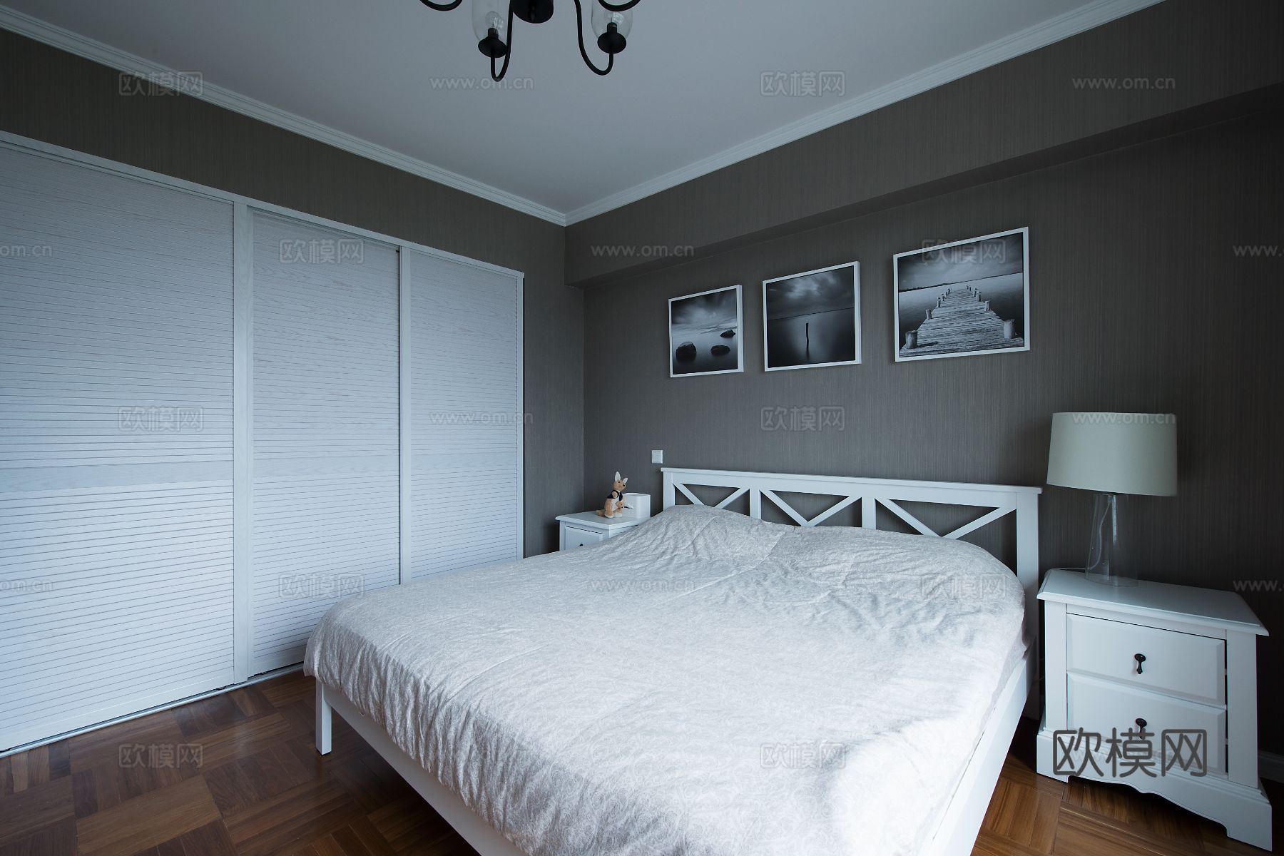 现代工业风平层家装 餐厅客厅卧室效果图下载（渲染图8）