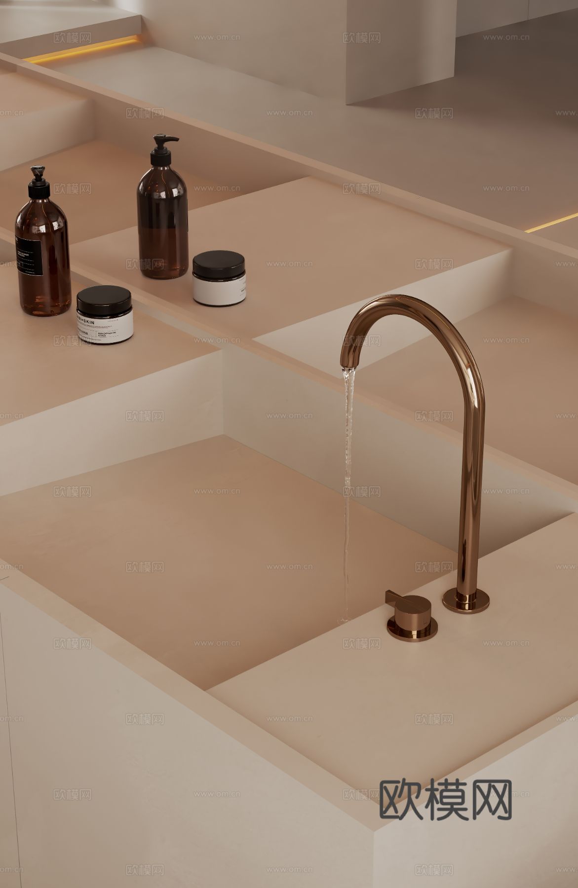 奶油风家装复式案例客厅 卧室效果图下载（渲染图15）