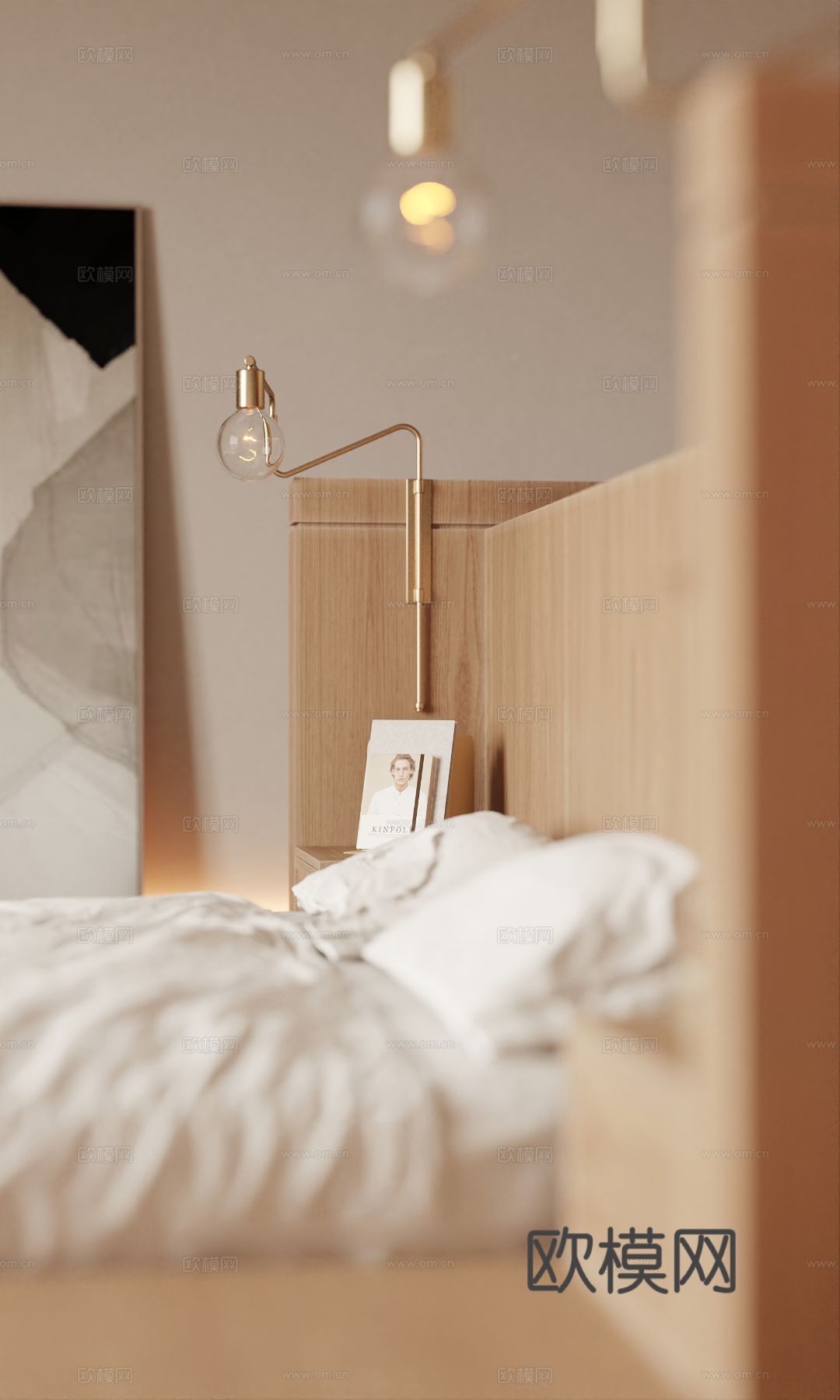 原木风家装案例客厅 卧室效果图下载（渲染图15）