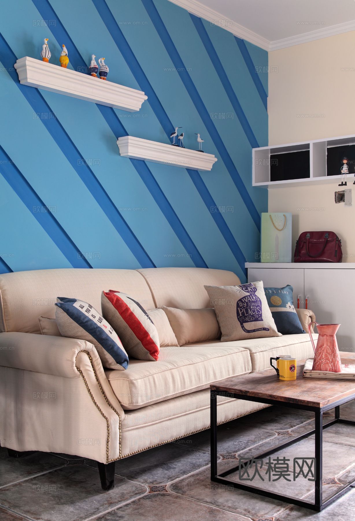 现代工业风公寓 家装设计 餐厅客厅卧室效果图下载（渲染图9）