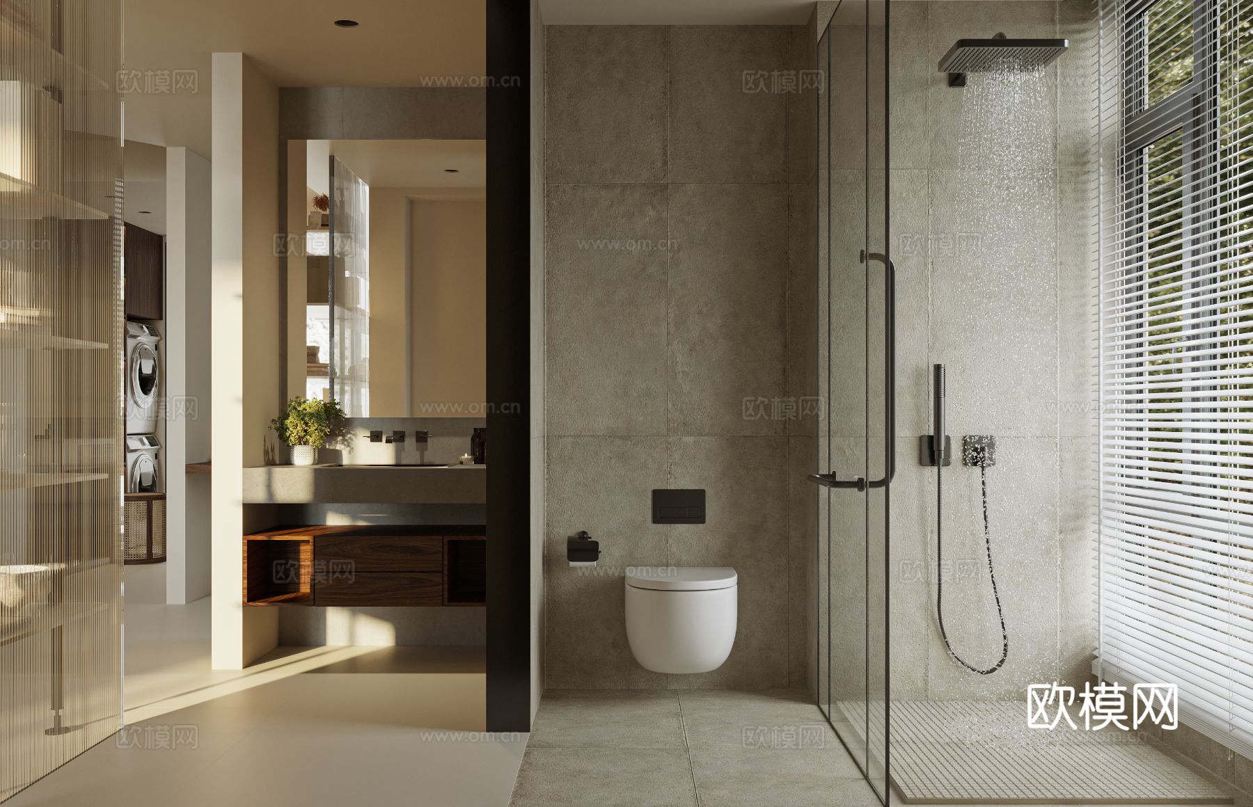 奶油风家装案例 客厅 卧室效果图下载（渲染图9）