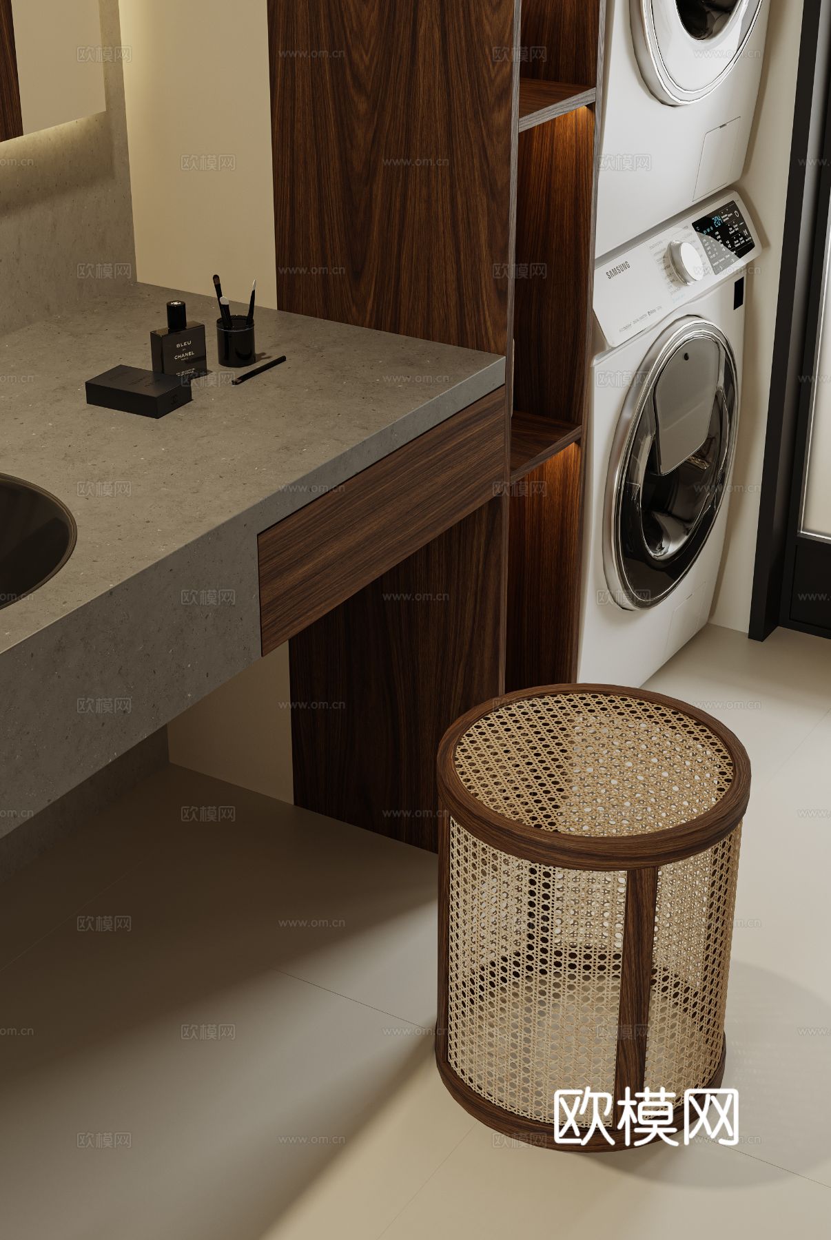 奶油风家装案例 客厅 卧室效果图下载（渲染图14）