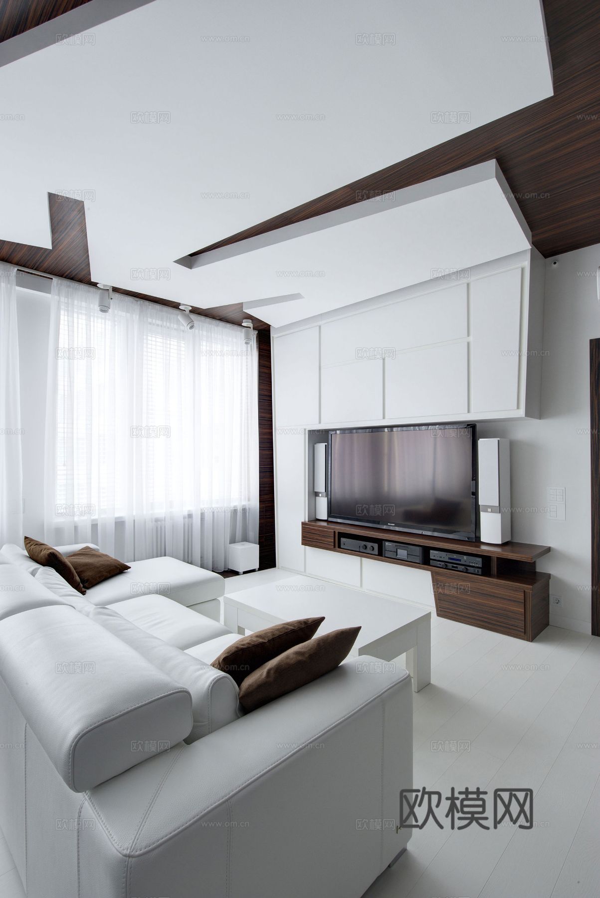 现代工业风家装设计 餐厅客厅卧室效果图下载（渲染图2）