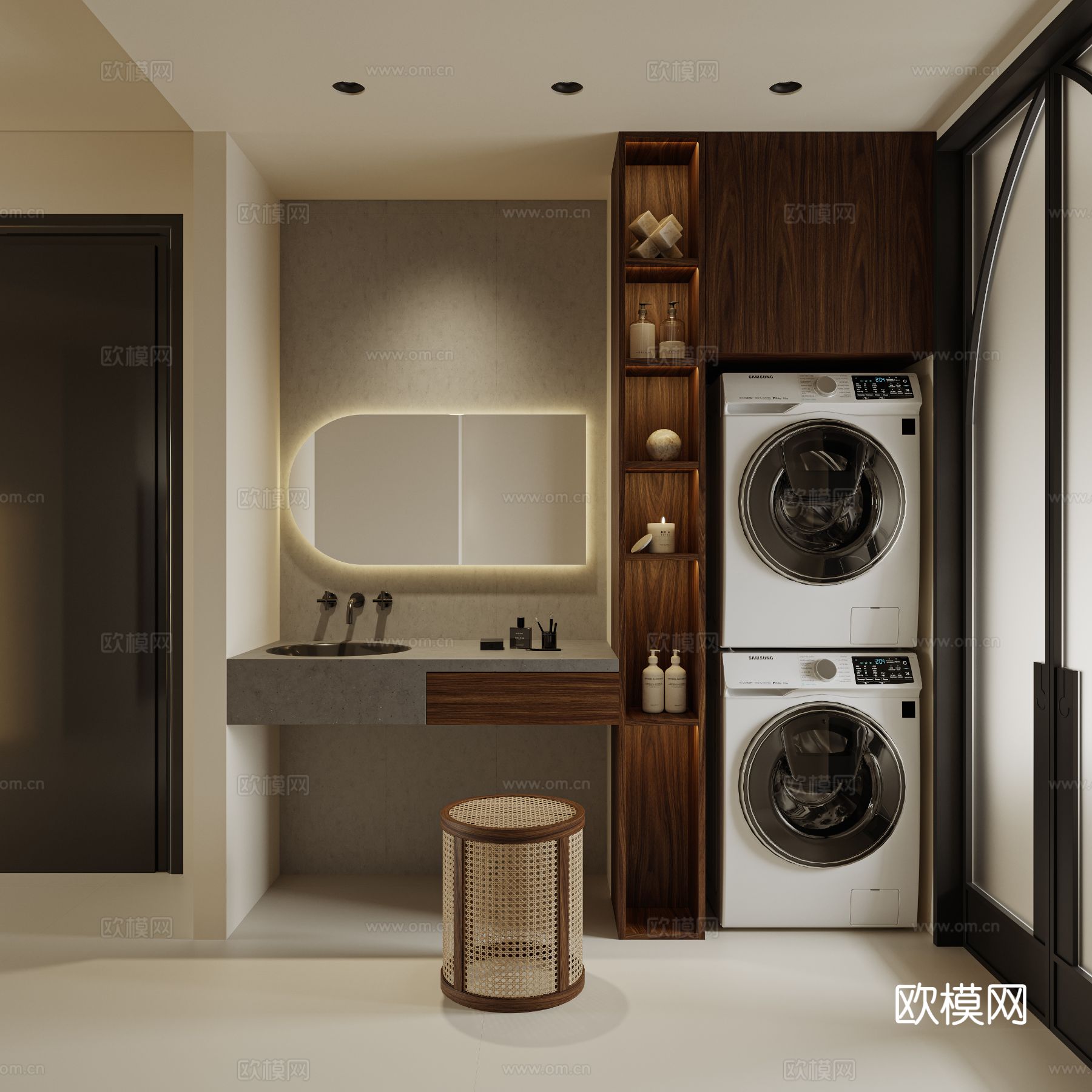 奶油风家装案例 客厅 卧室效果图下载（渲染图8）