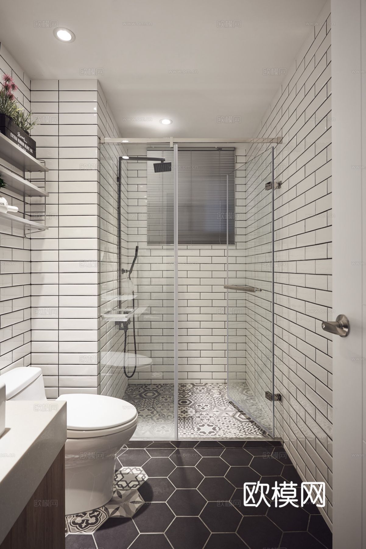 现代工业风公寓家装设计 餐厅客厅卧室效果图下载（渲染图3）