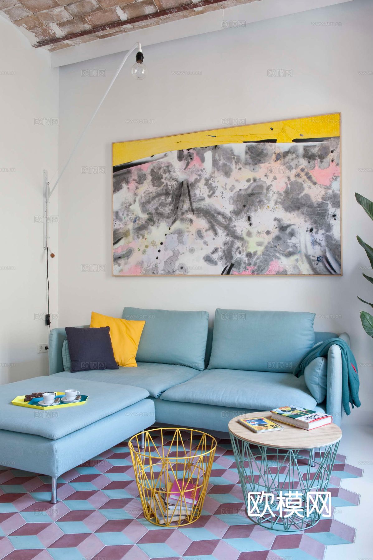 现代INS工业风公寓 家装设计 餐厅 客厅 卧室效果图下载（渲染图8）