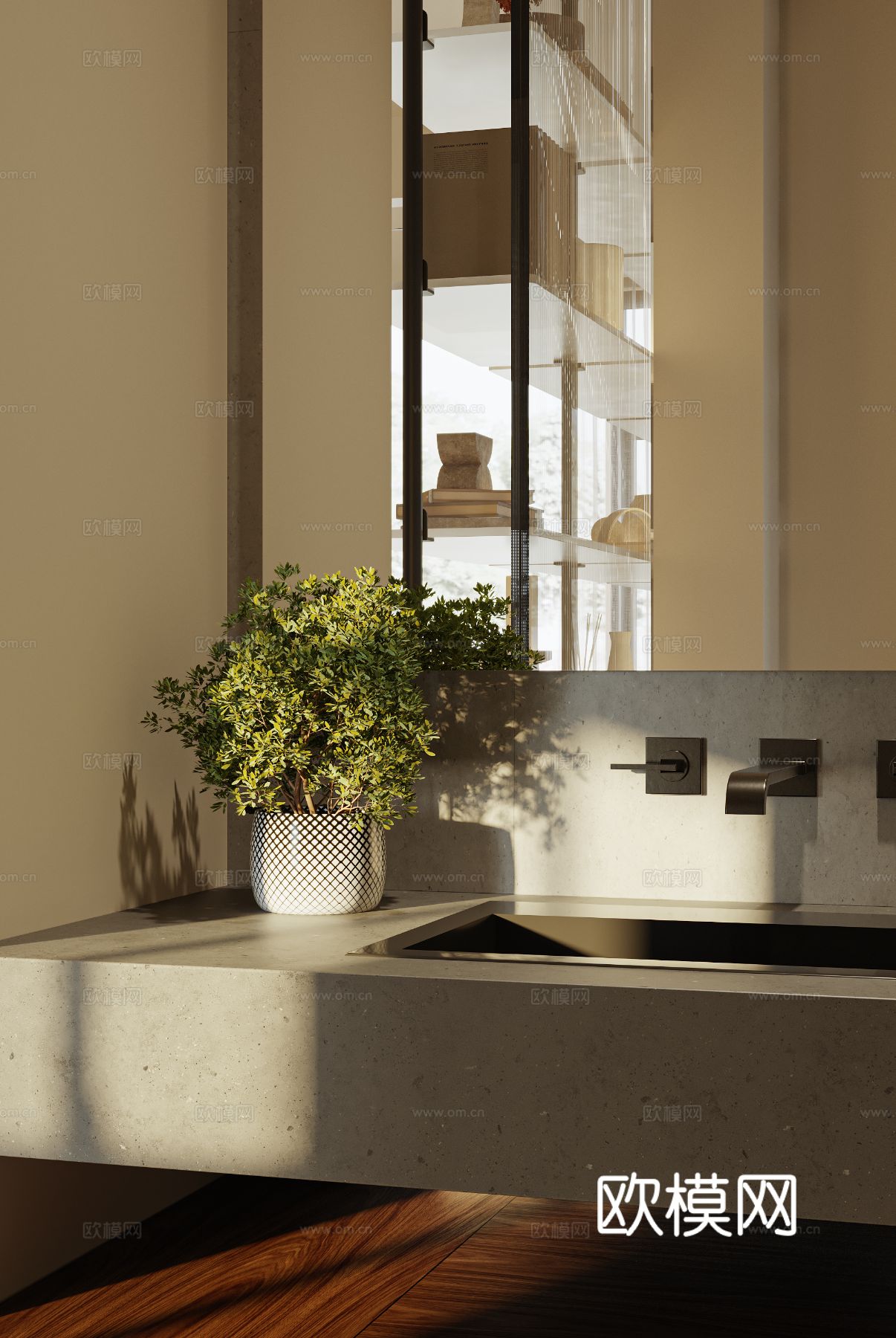 奶油风家装案例 客厅 卧室效果图下载（渲染图13）