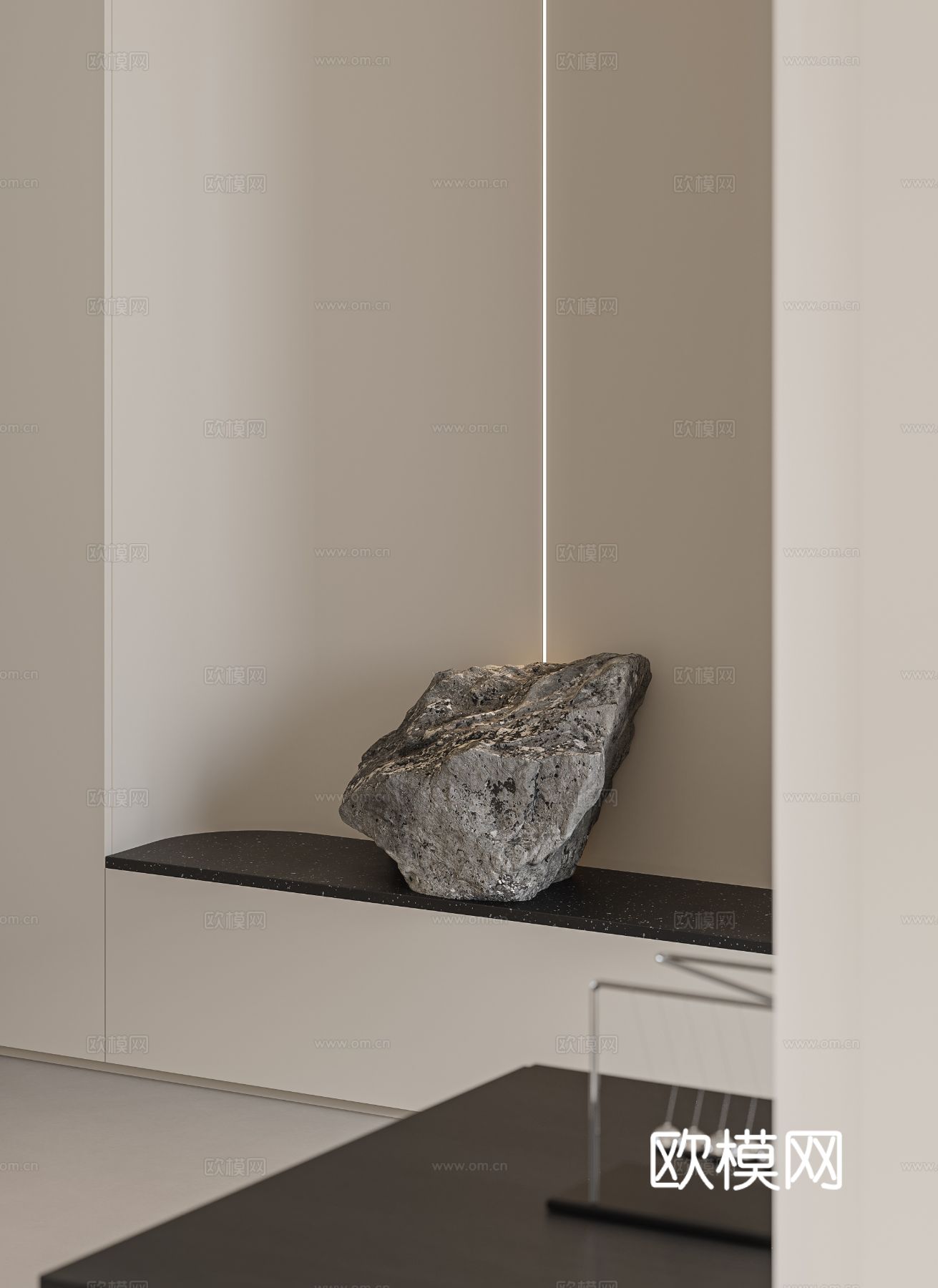 奶油风复式家装案例客厅 卧室效果图下载（渲染图11）