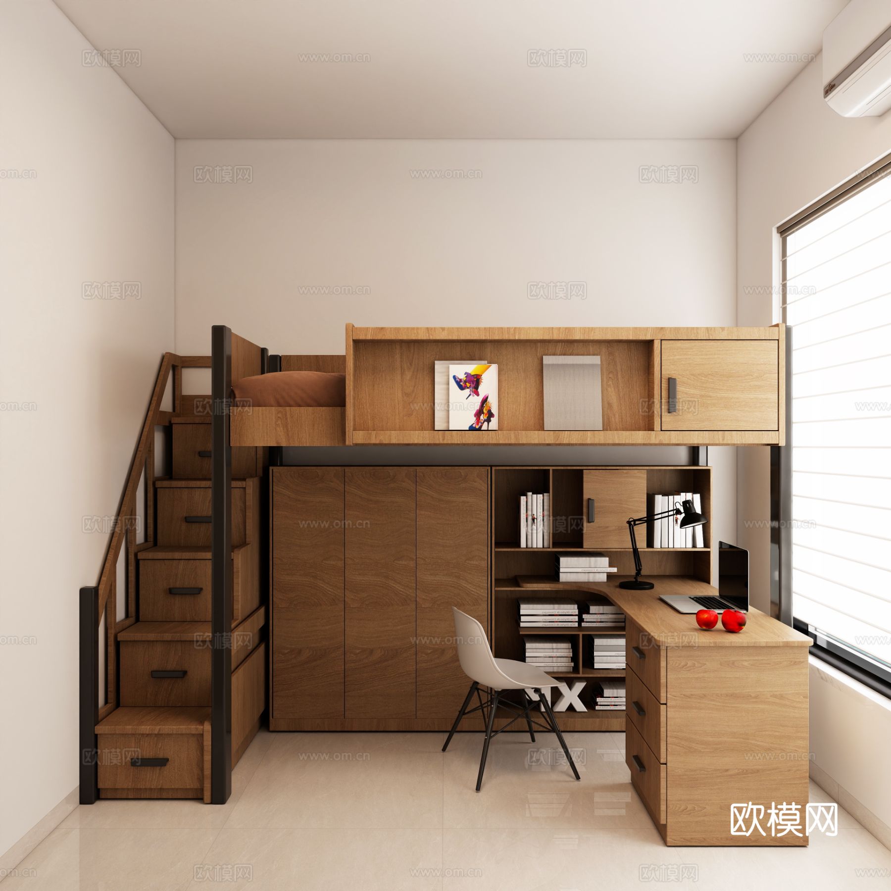 现代简约平层客餐厅效果图下载（渲染图7）