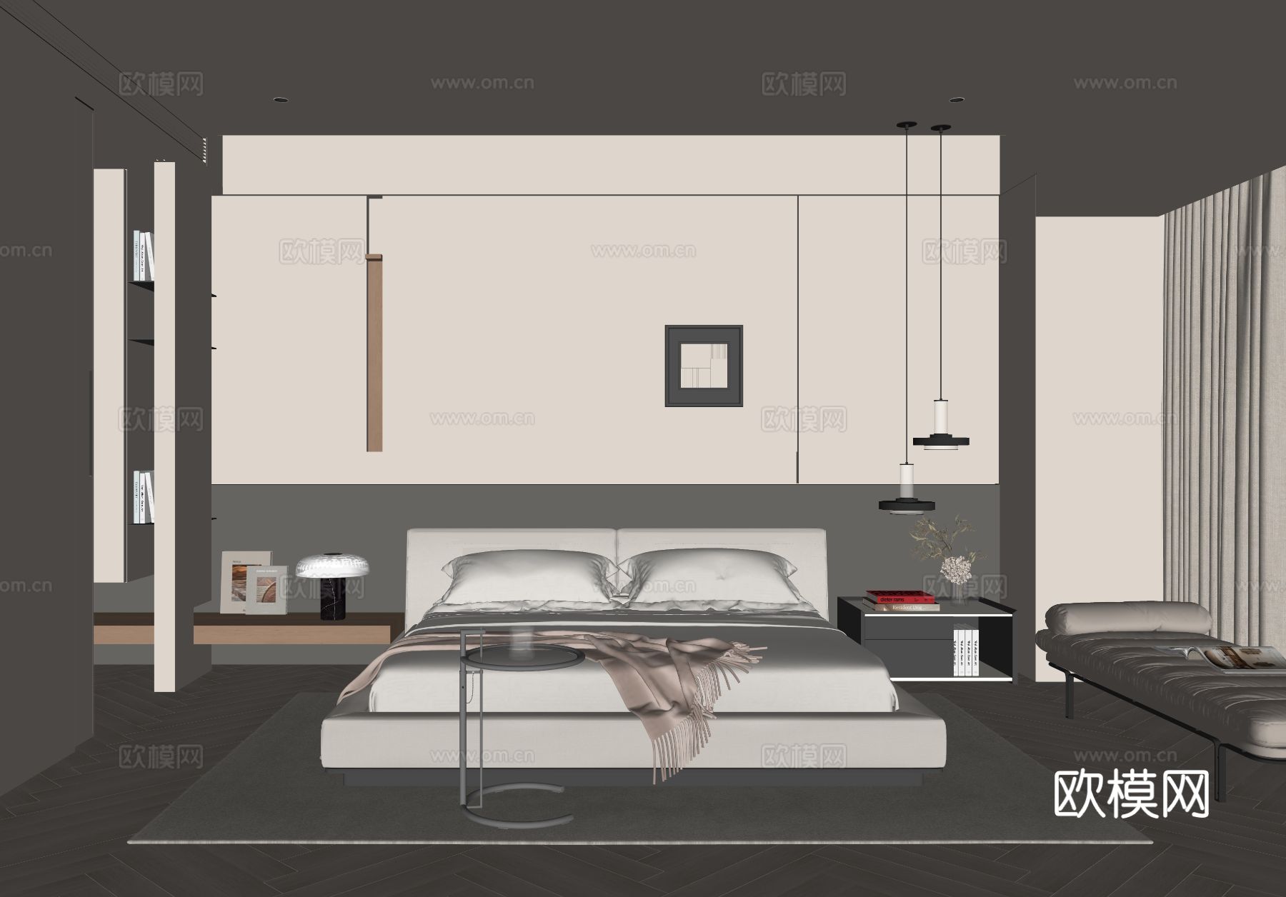 现代家居卧室 主卧su模型