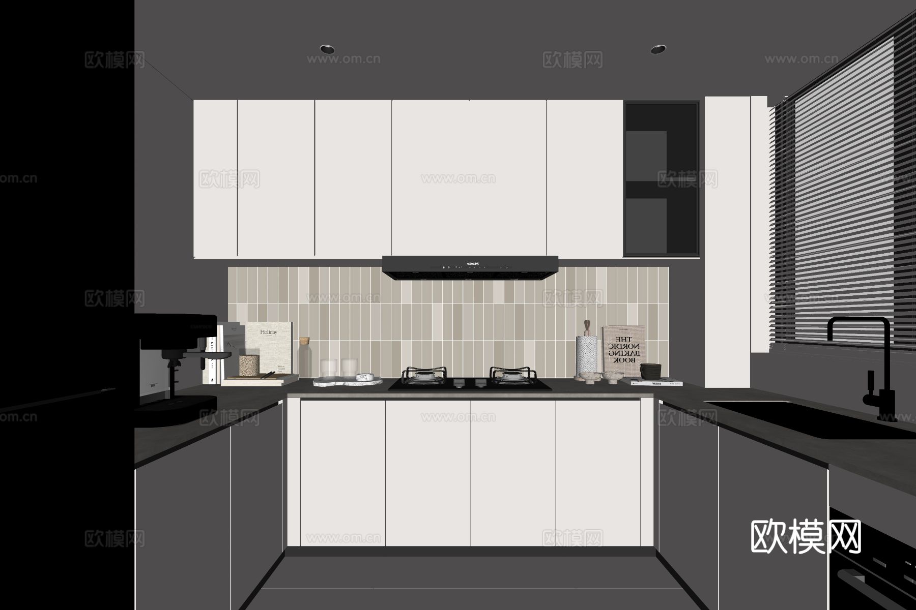 现代家居厨房su模型