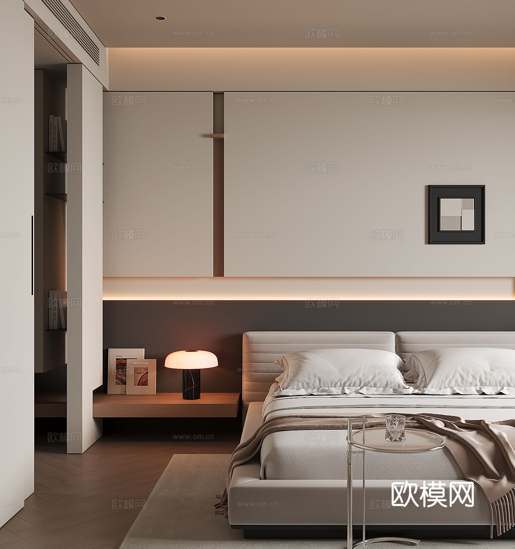现代家居卧室3d模型下载（渲染图3）