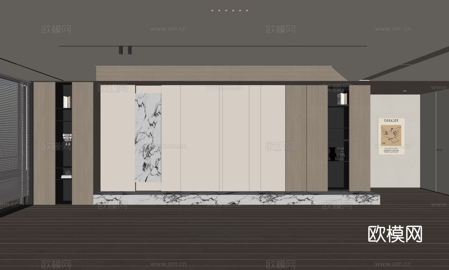 现代客厅 奶油客厅 电视背景墙 客厅背景 奶油风背景墙su模型