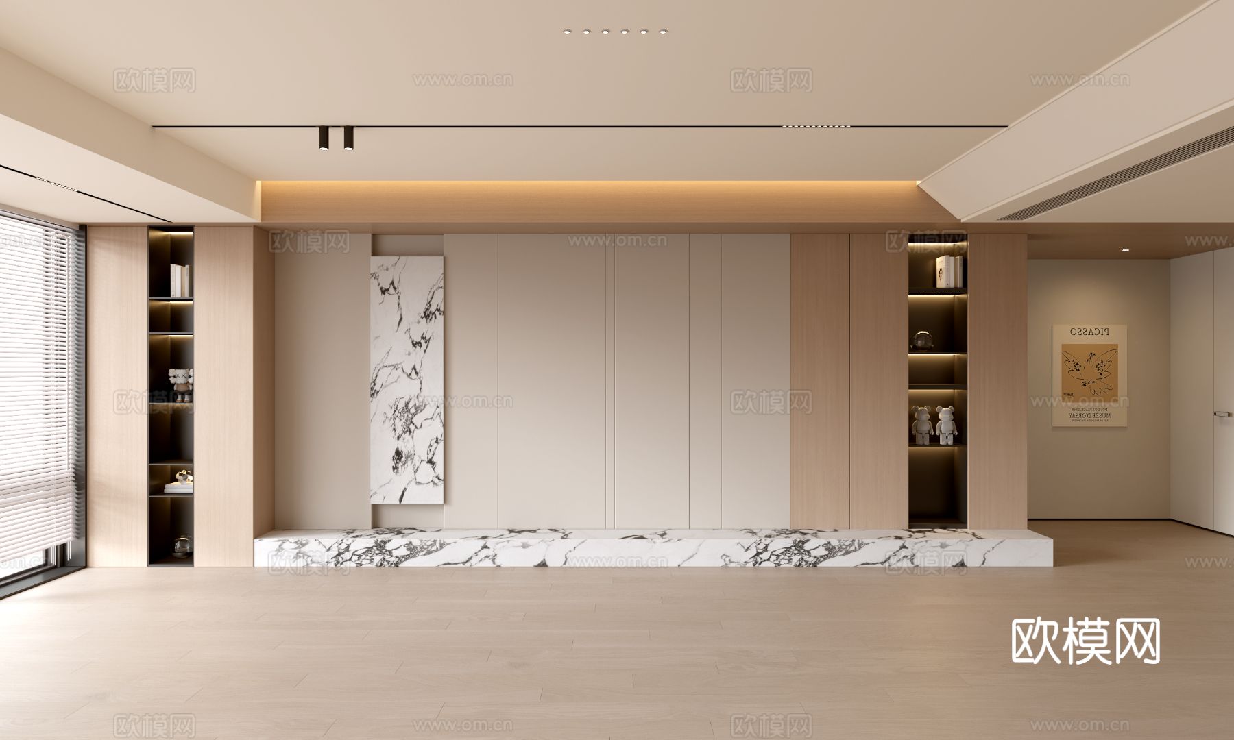 现代客厅 奶油客厅 电视背景墙 客厅背景 奶油风背景墙su模型