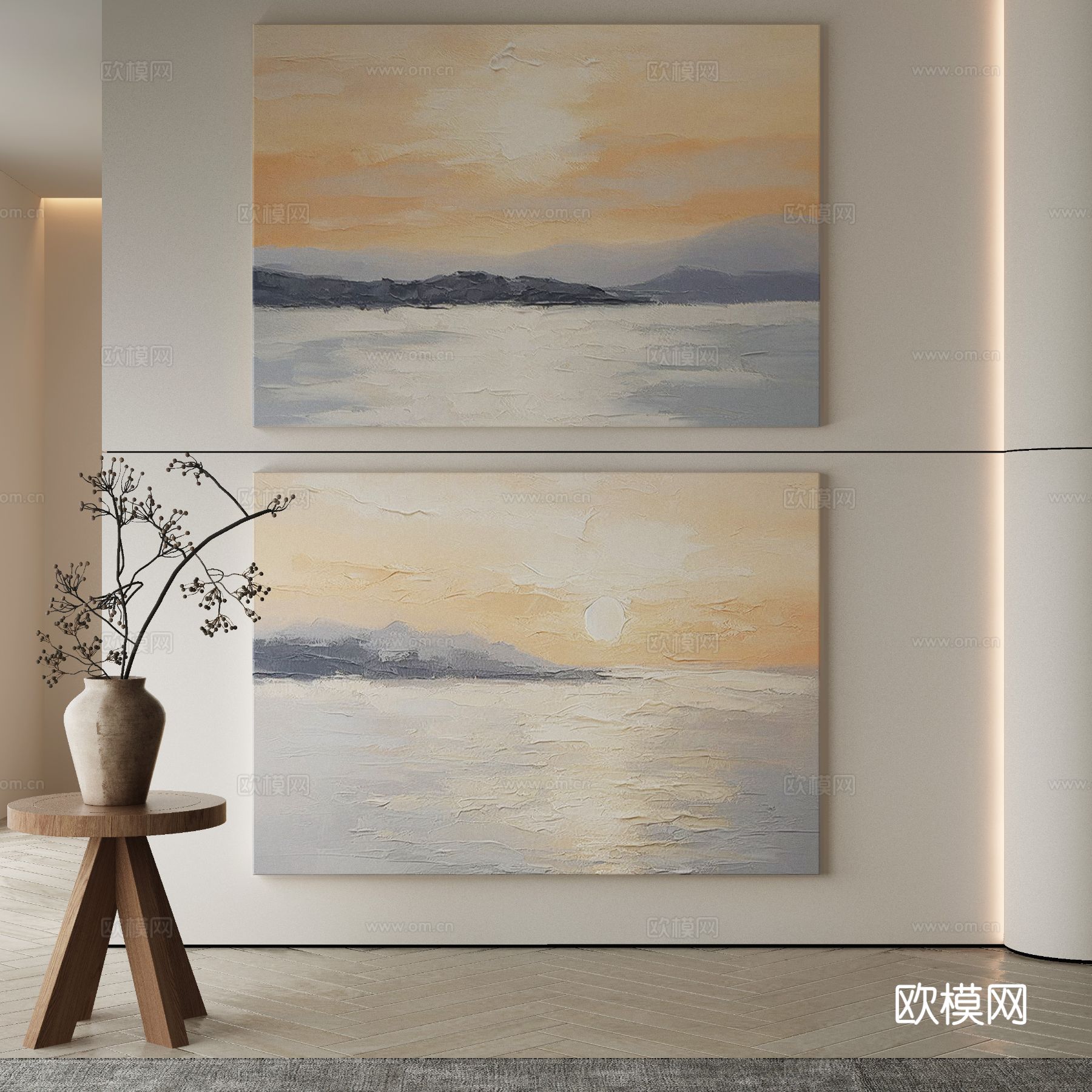 现代装饰画3d模型下载